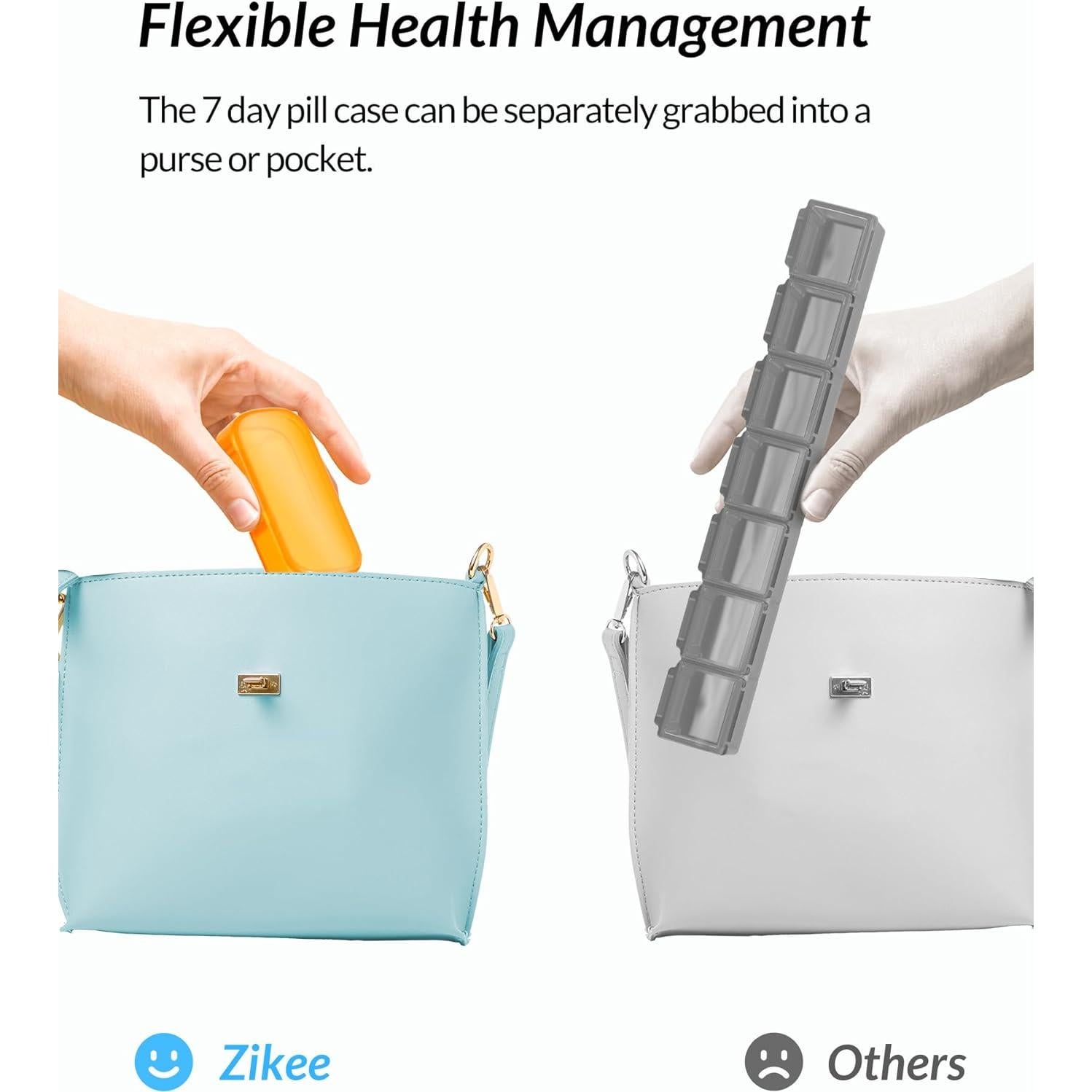 Organizador de Pastillas ZIKEE 7 Días Extra Grande 15.6x9.5cm