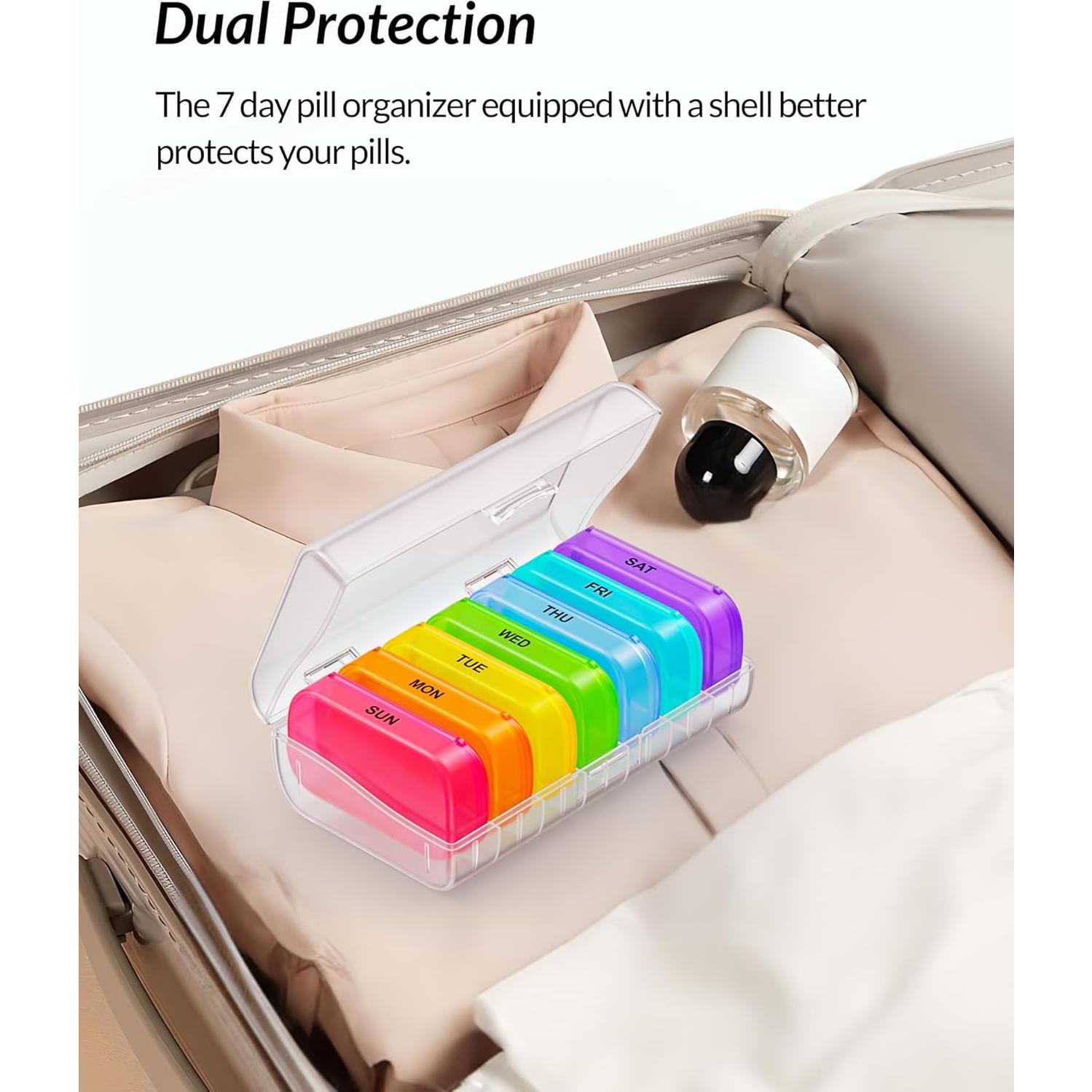 Organizador de Pastillas ZIKEE 7 Días Extra Grande 15.6x9.5cm