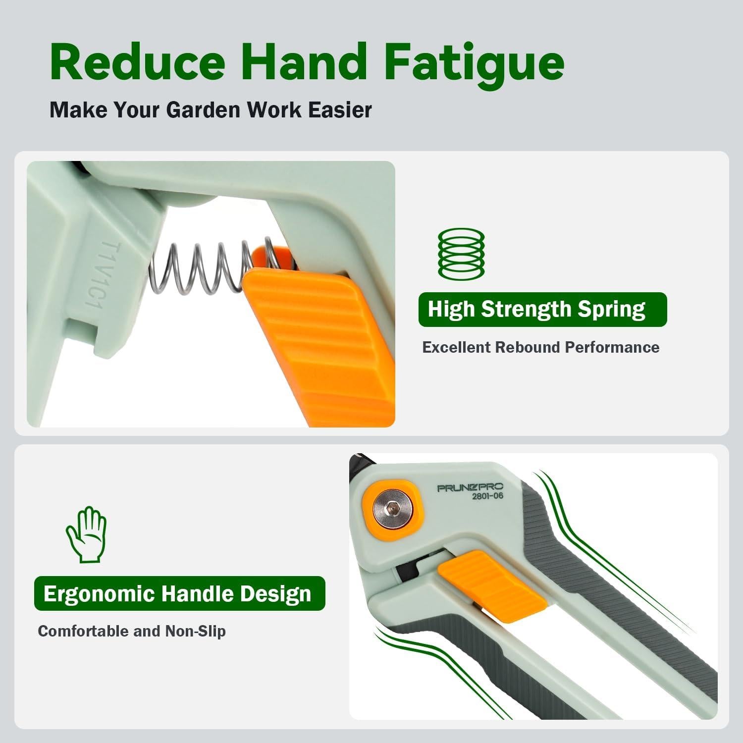 Tijeras de Jardín PrunePro Bypass Acero Inoxidable Verde 0.14kg