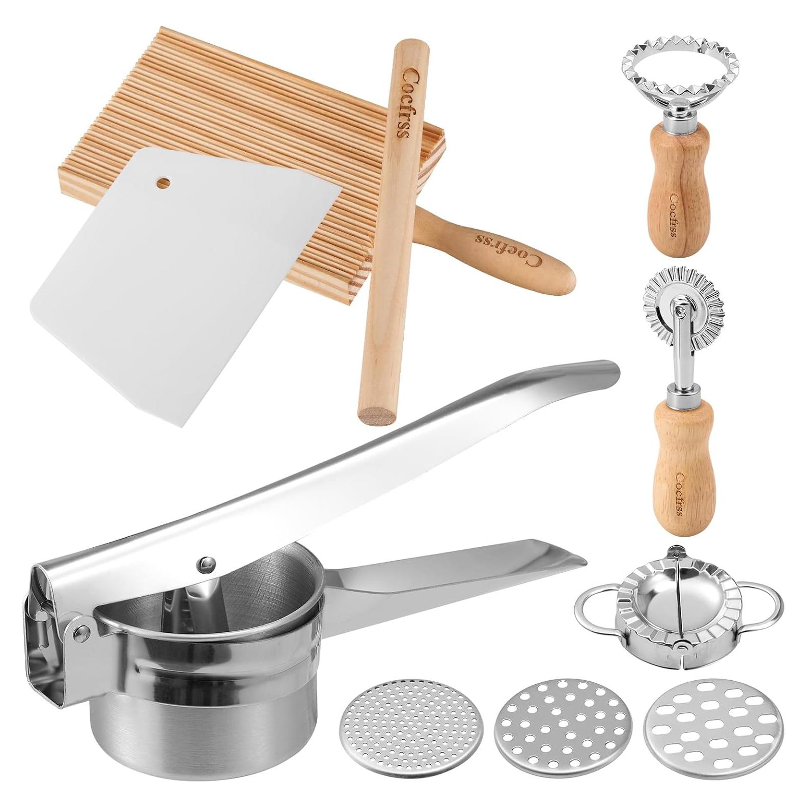 Kit de Herramientas para Hacer Pasta Cocfrss - Tabla de Gnocchi y Prensador de Papas