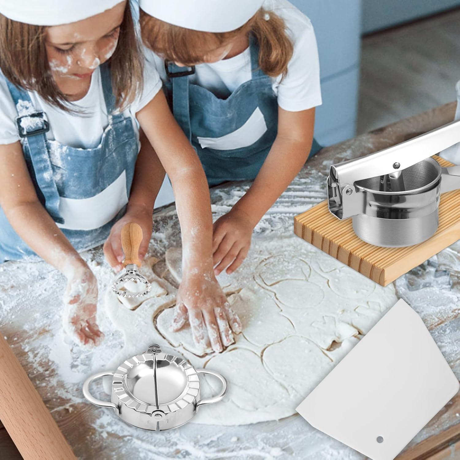 Kit de Herramientas para Hacer Pasta Cocfrss - Tabla de Gnocchi y Prensador de Papas