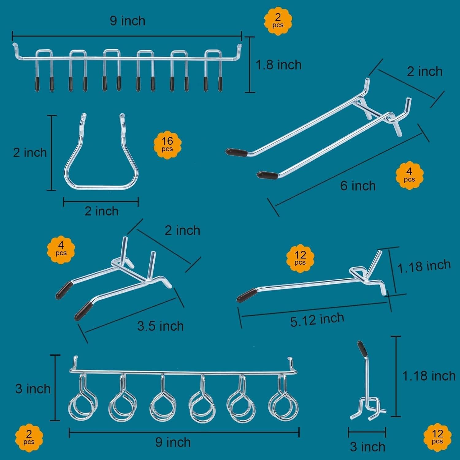 Kit Organizador de Accesorios para Tablero de Clavos Daanxw 310PCS