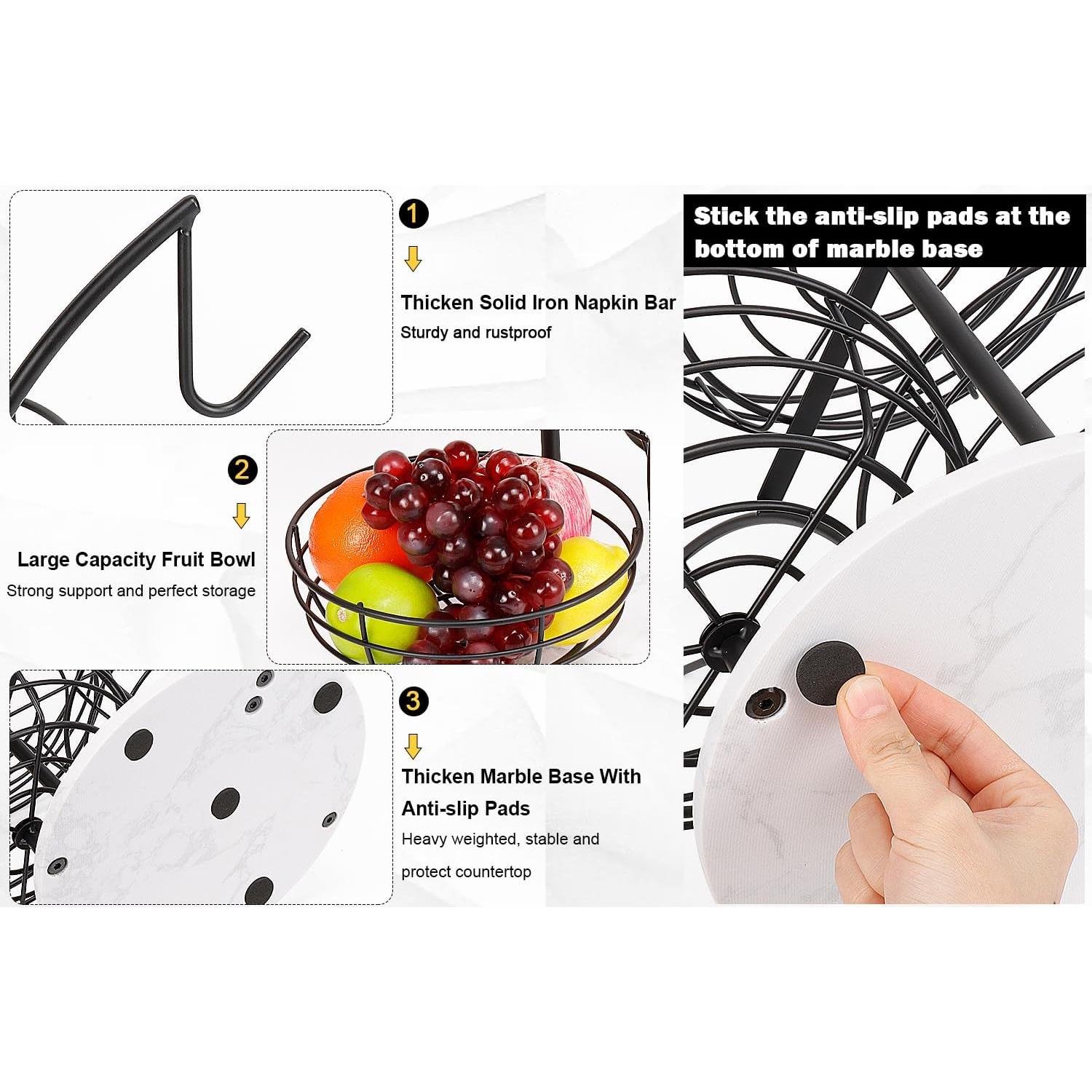 Tazón de Frutas Livabber con Soporte para Plátano 3 Niveles