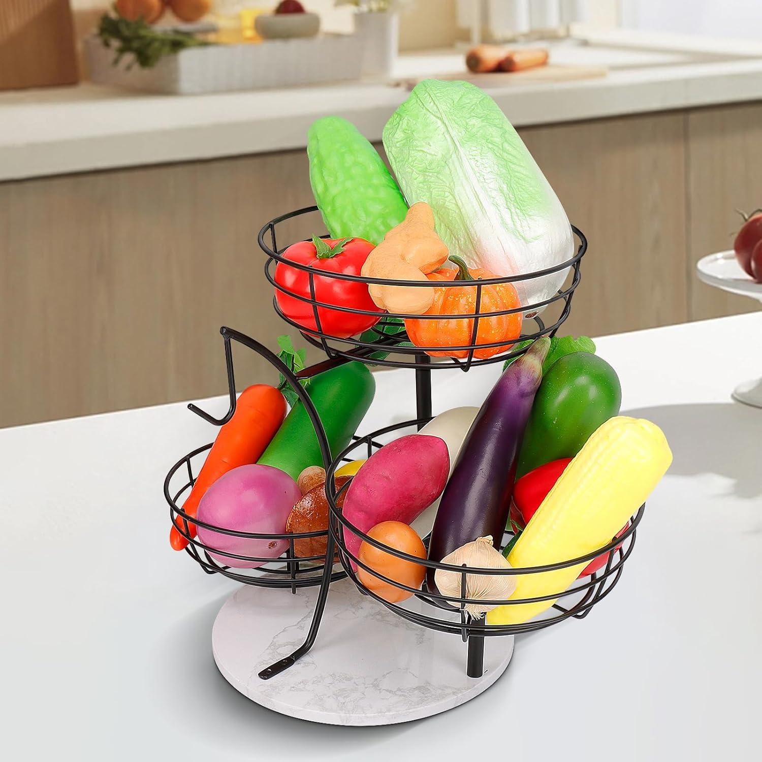 Tazón de Frutas Livabber con Soporte para Plátano 3 Niveles