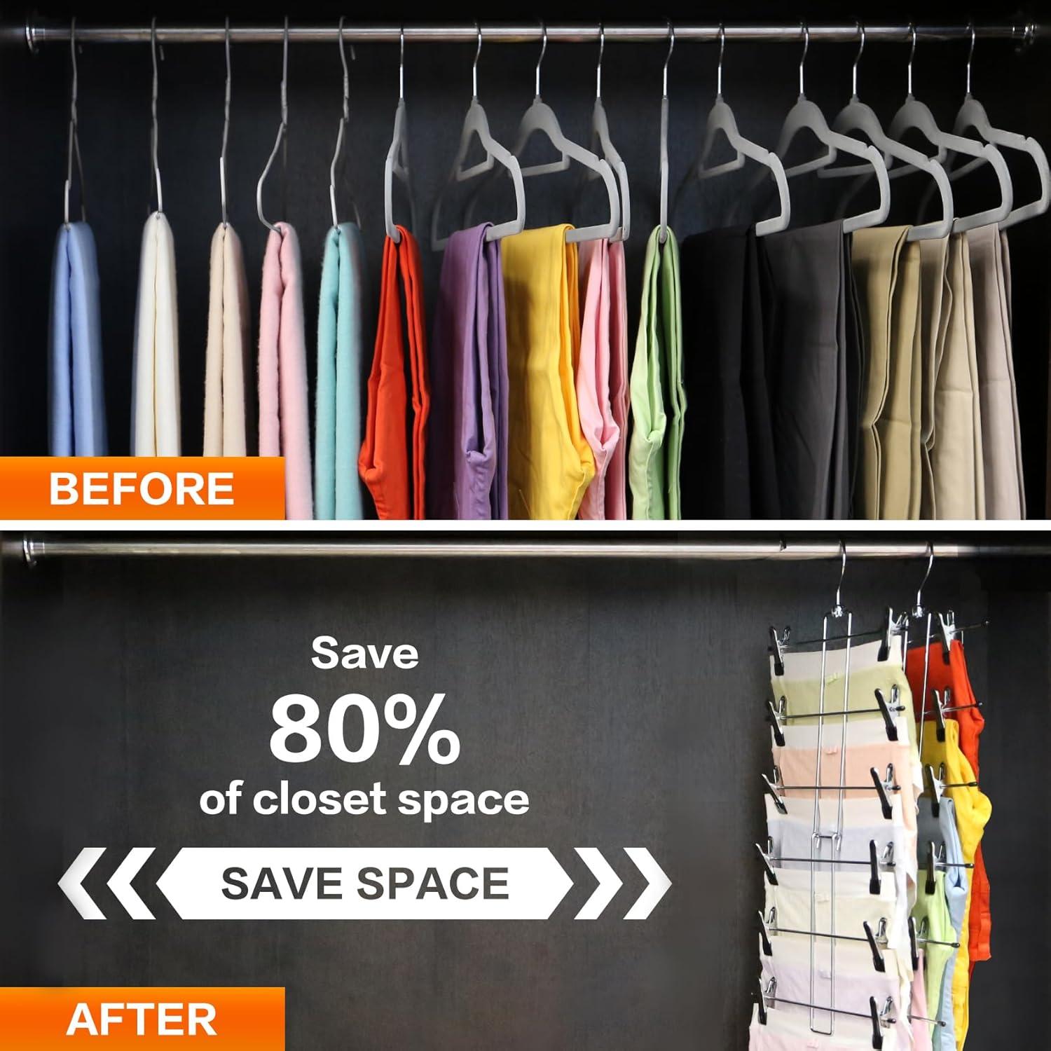 Perchas para Pantalones SHUKEEKA, 6 Niveles, Ahorra Espacio