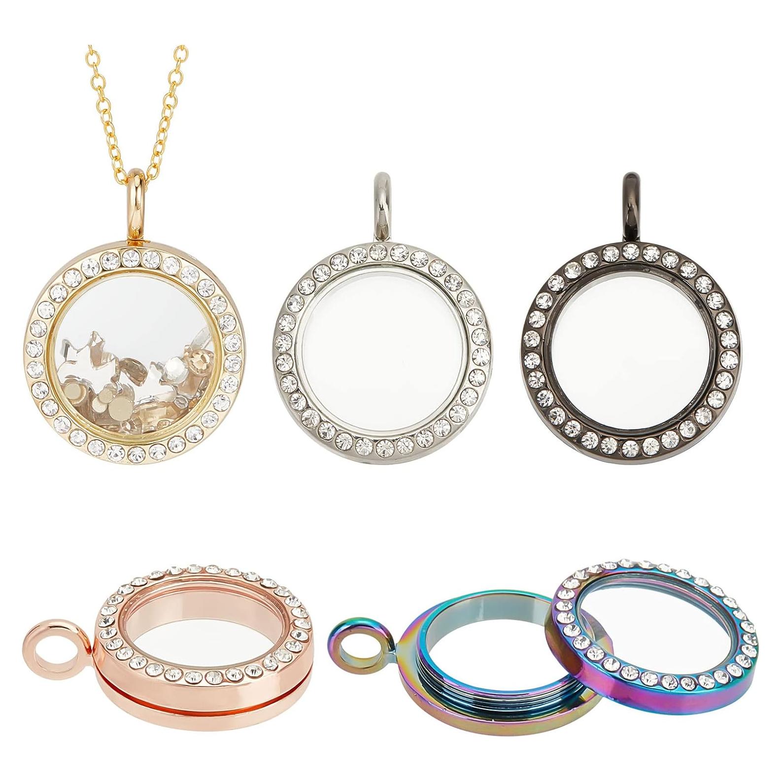 Charm de Foto Rhinestone PH PandaHall 5 Colores 25mm