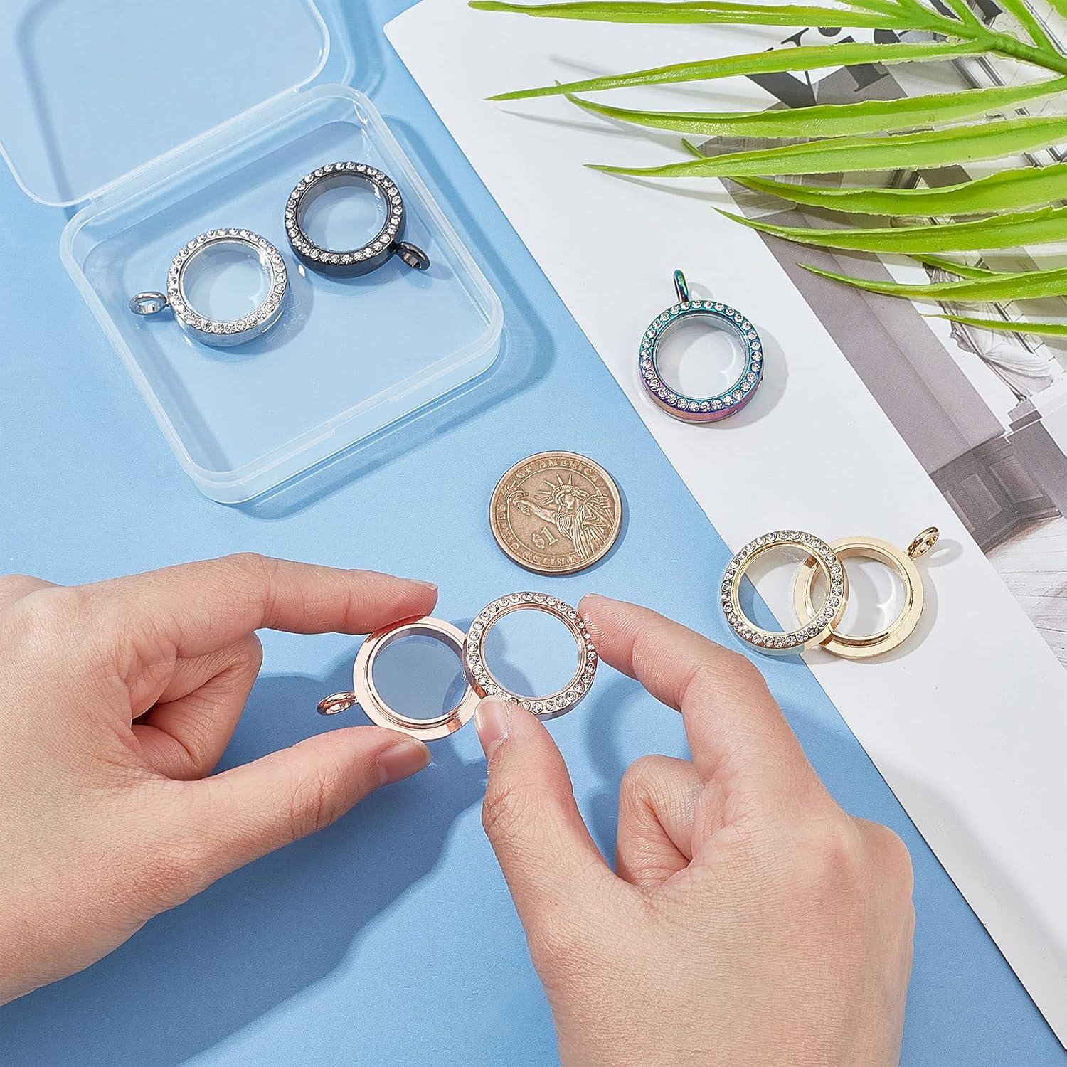 Charm de Foto Rhinestone PH PandaHall 5 Colores 25mm