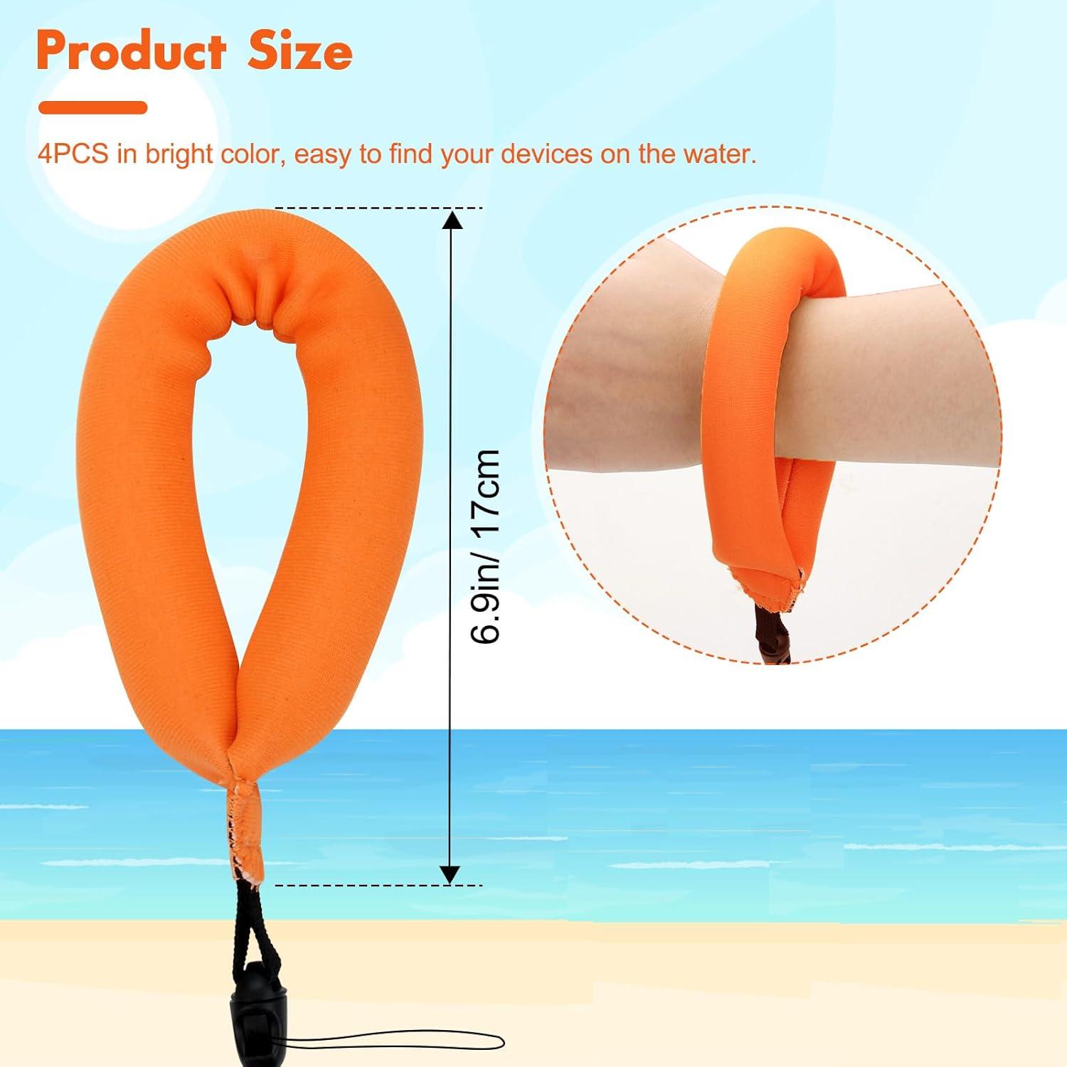 4 Correas Flotantes Impermeables para Cámara Neopreno Naranja
