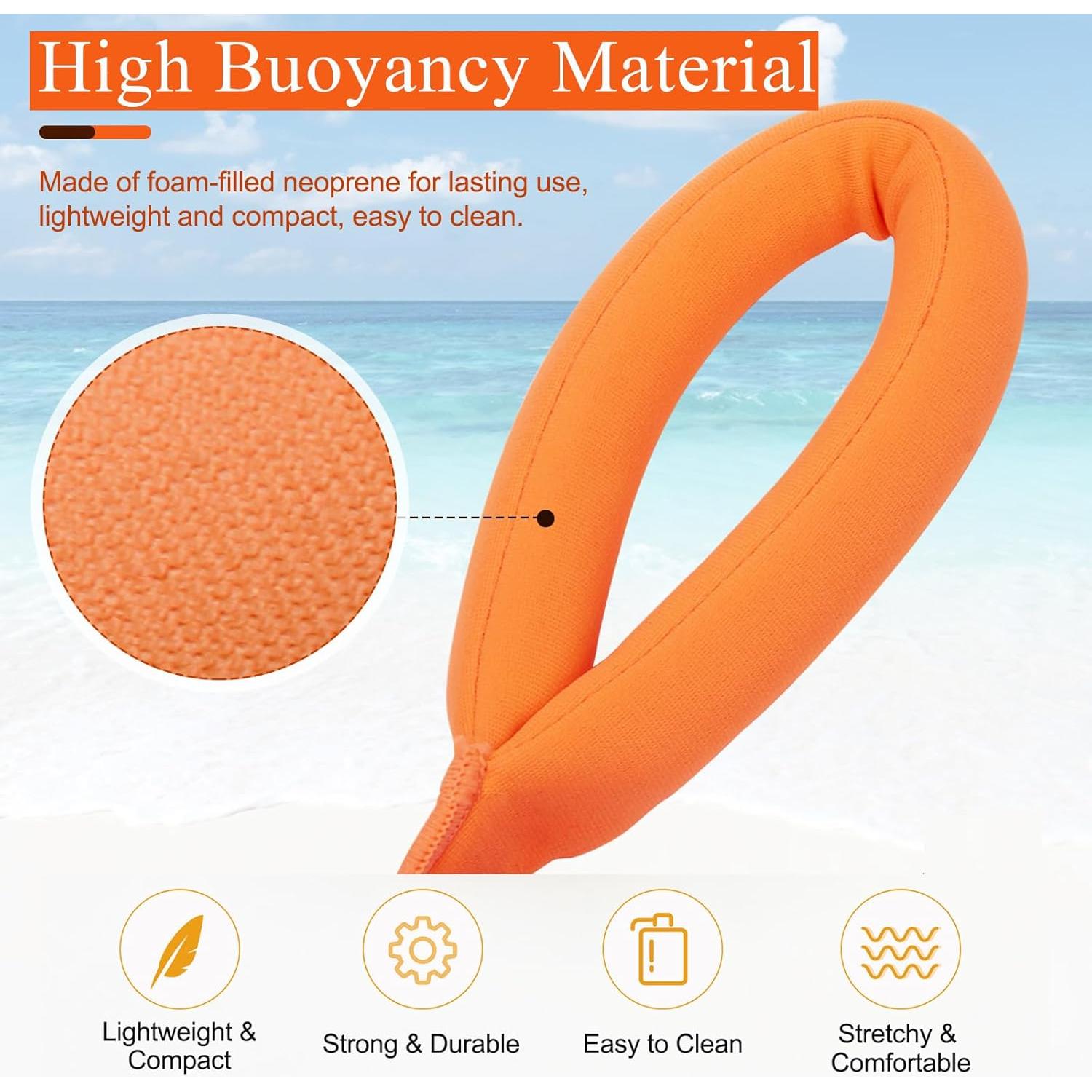 4 Correas Flotantes Impermeables para Cámara Neopreno Naranja