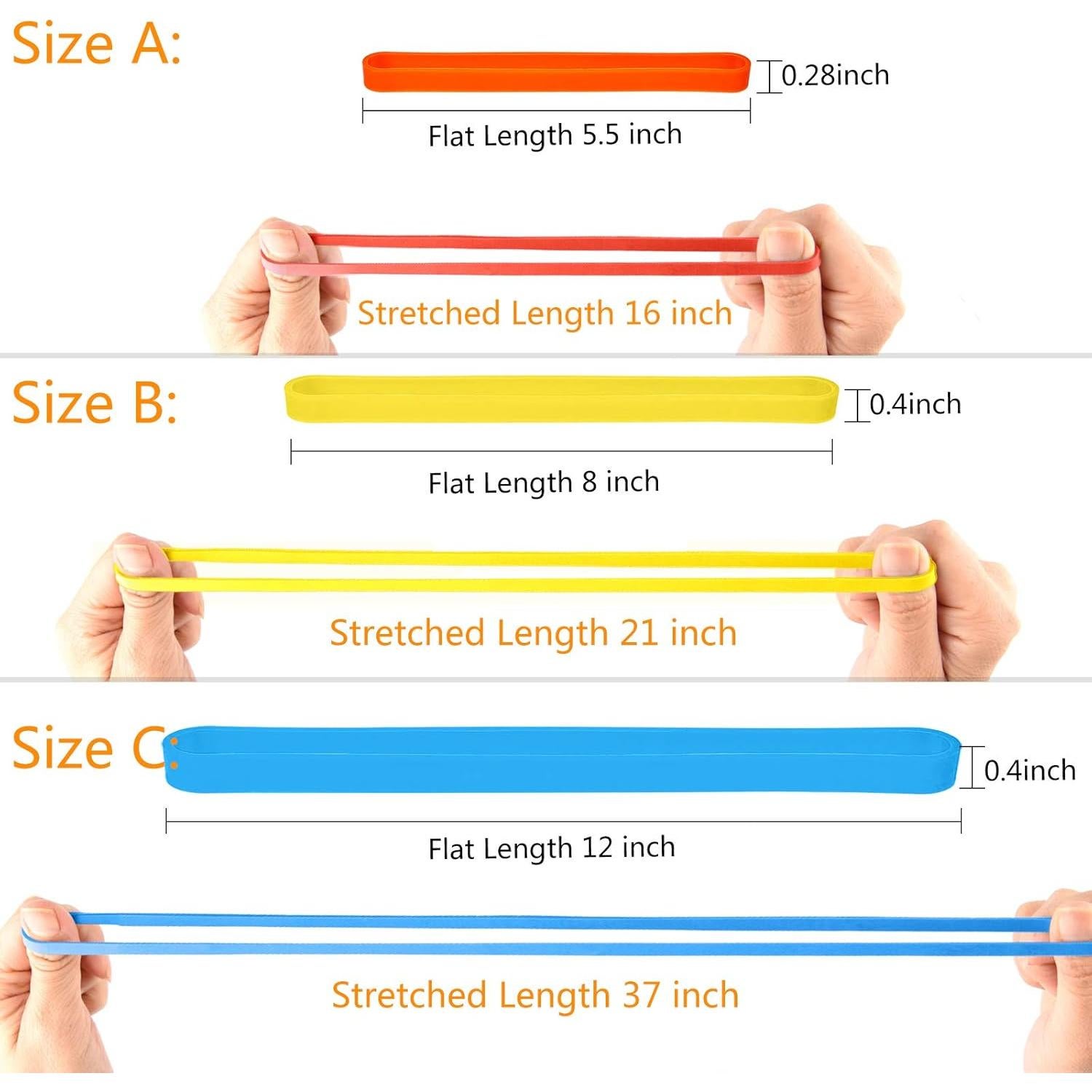 Coopay 36 Piezas Bandas de Goma de Silicona Coloridas 14-30.5 cm