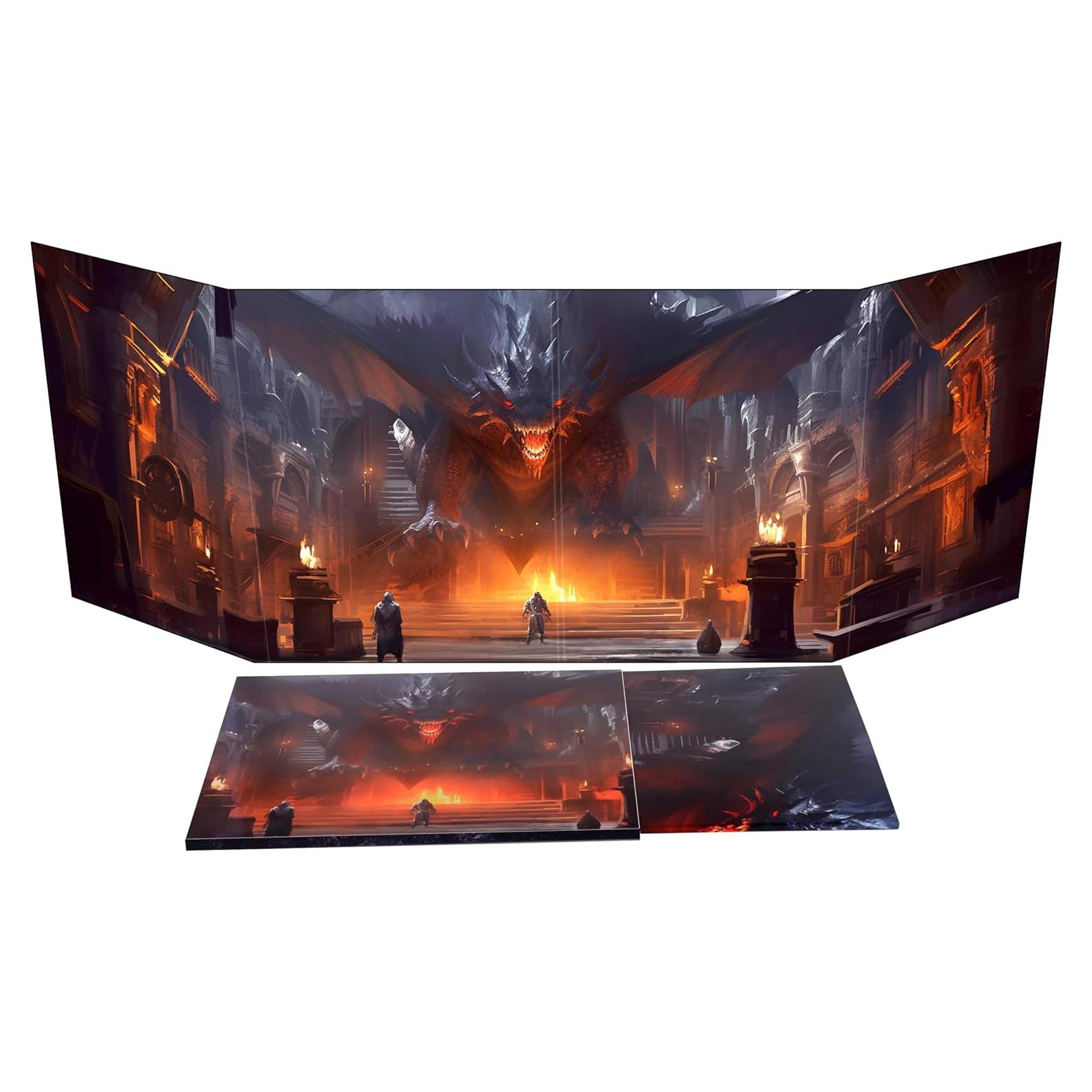 Pantalla de DM CZYY 4 Paneles Borrable para Dungeons y Dragons