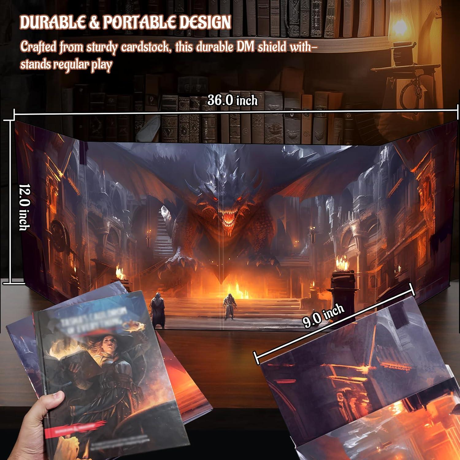 Pantalla de DM CZYY 4 Paneles Borrable para Dungeons y Dragons