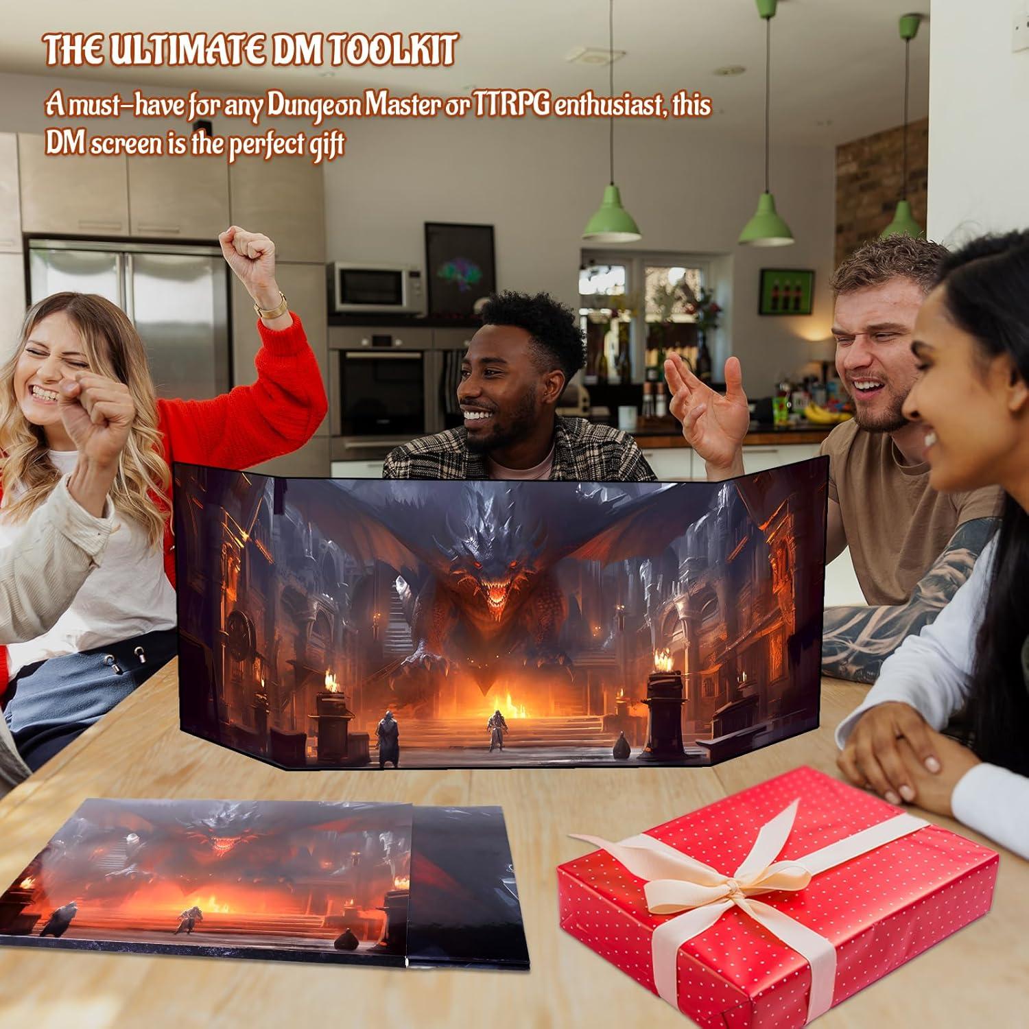 Pantalla de DM CZYY 4 Paneles Borrable para Dungeons y Dragons