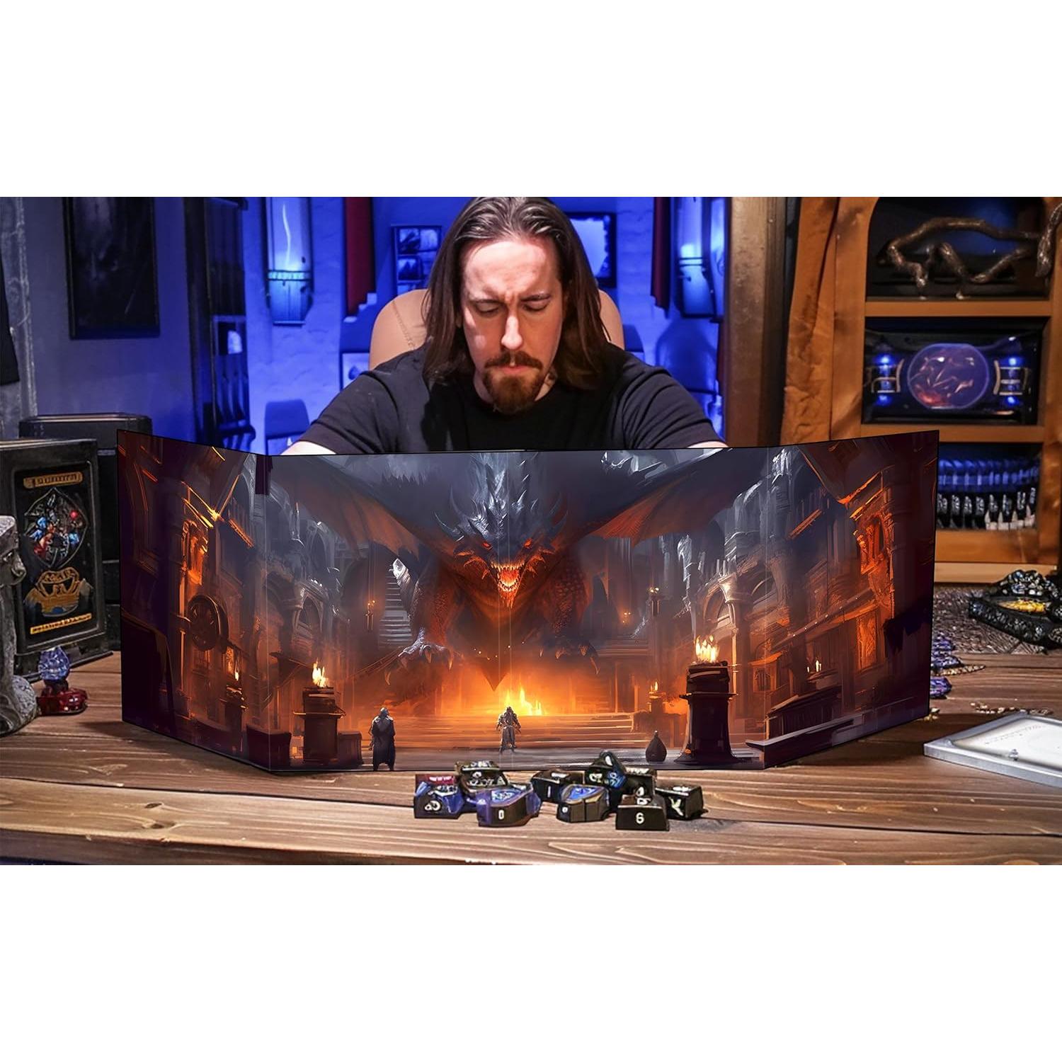 Pantalla de DM CZYY 4 Paneles Borrable para Dungeons y Dragons