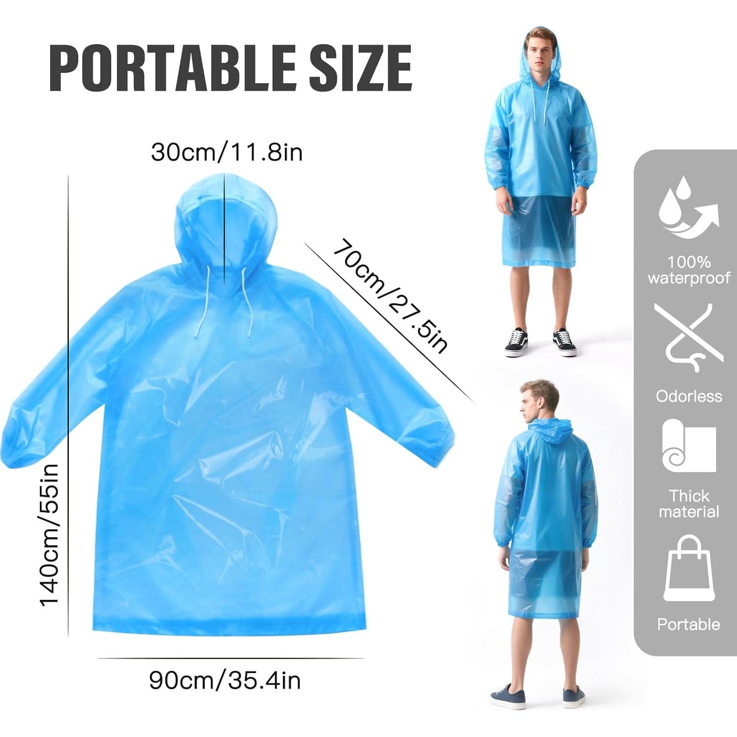 Ponchos de Lluvia Desechables 5 Piezas Multicolor 140x90cm