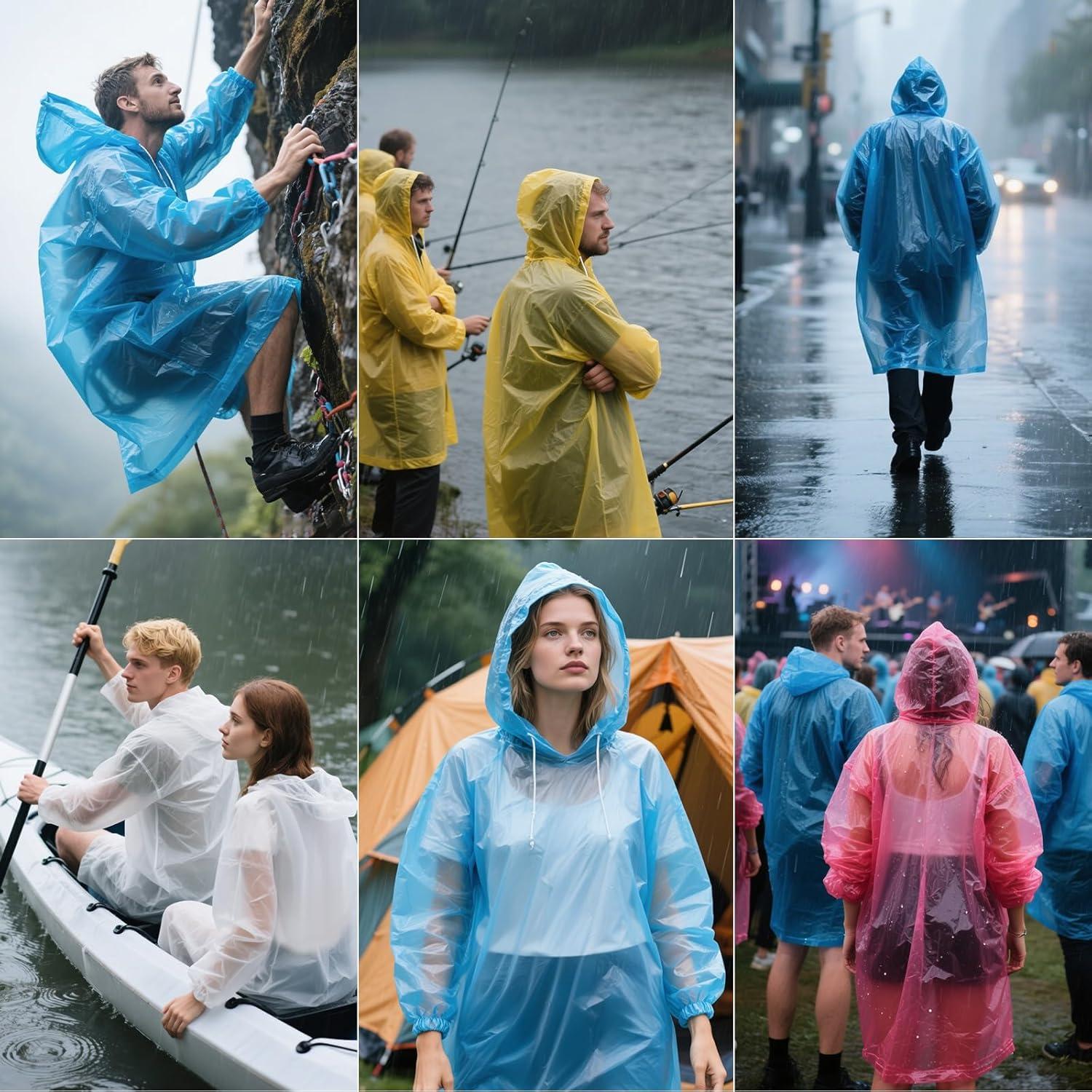 Ponchos de Lluvia Desechables 5 Piezas Multicolor 140x90cm