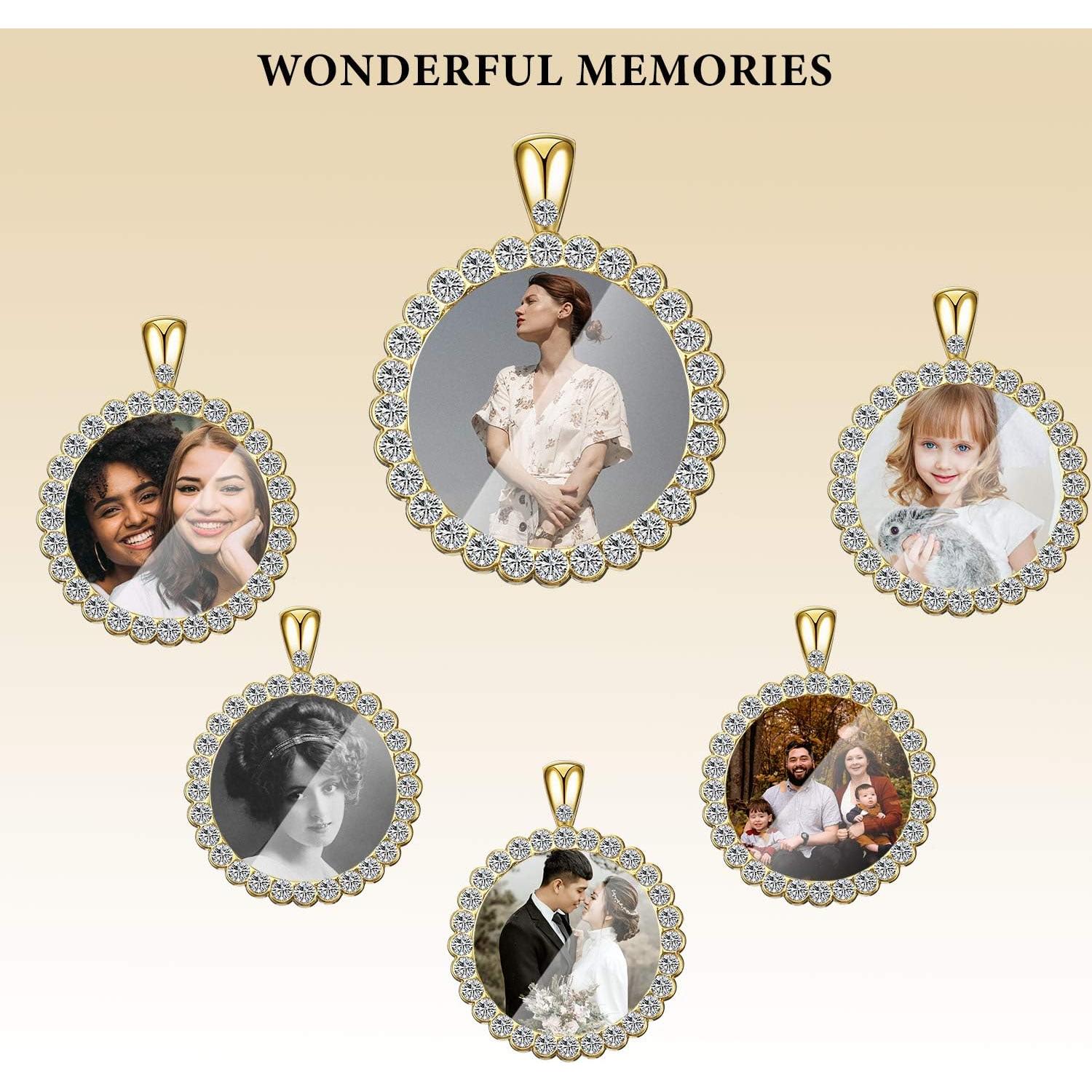 Bandejas de Colgante Hicarer 32 Piezas 25 mm Oro Rhinestone