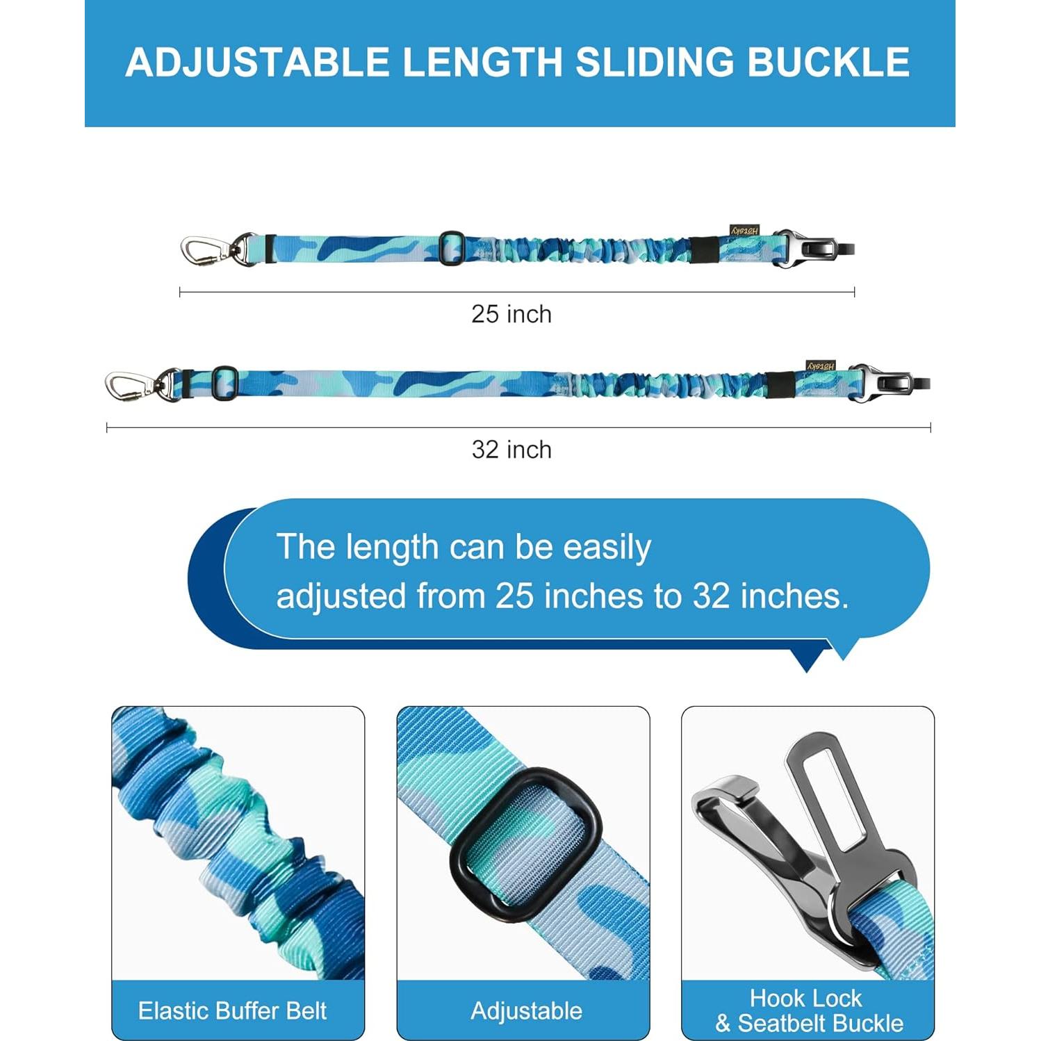 Cinturón de Seguridad para Perros Hotsky, Ajustable 63.5-81.3 cm