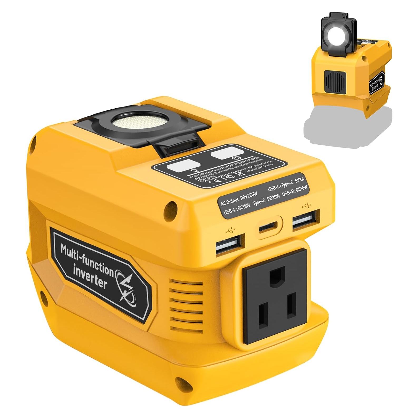 Inversor 220W Azocek para Batería DeWalt 20V con USB