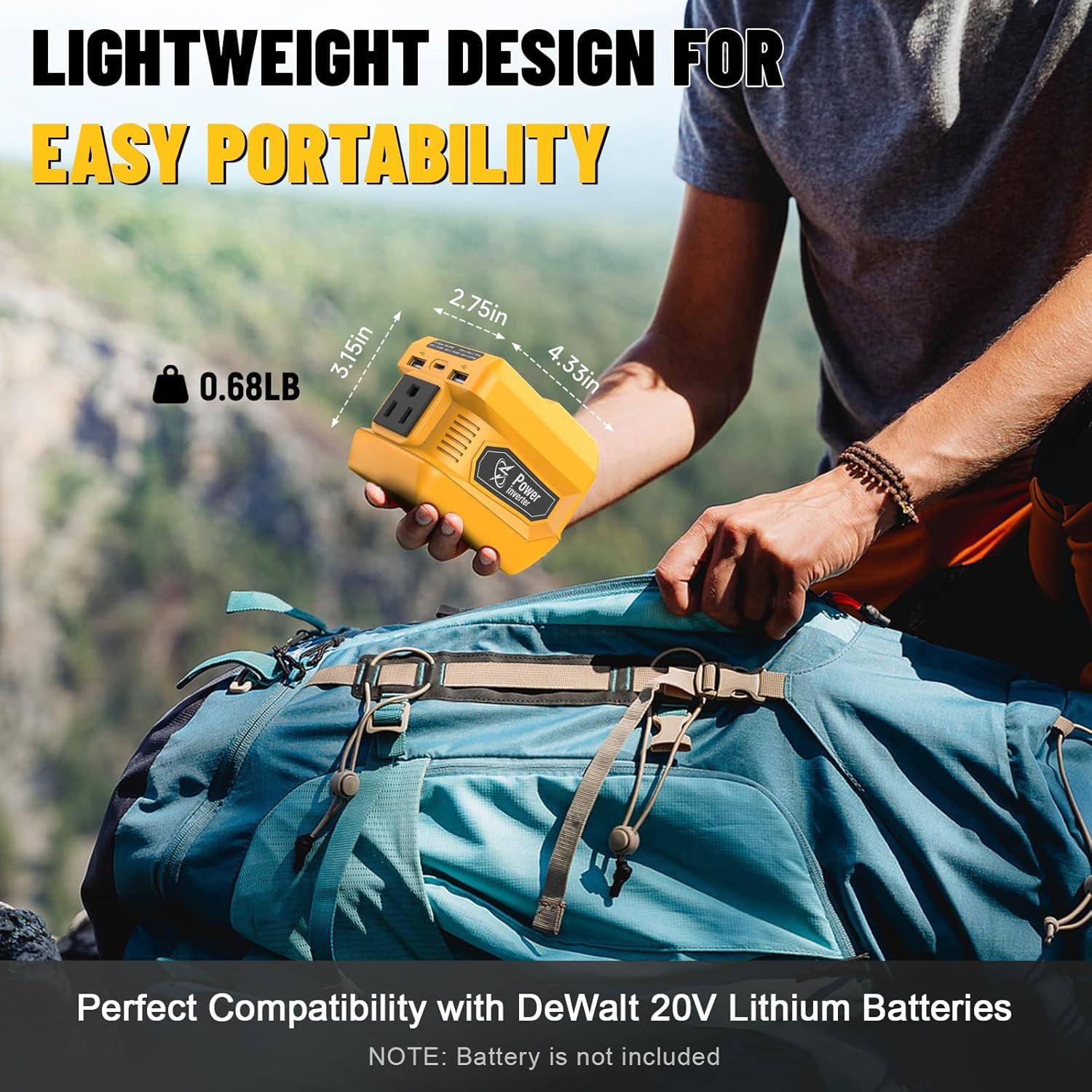 Inversor 220W Azocek para Batería DeWalt 20V con USB