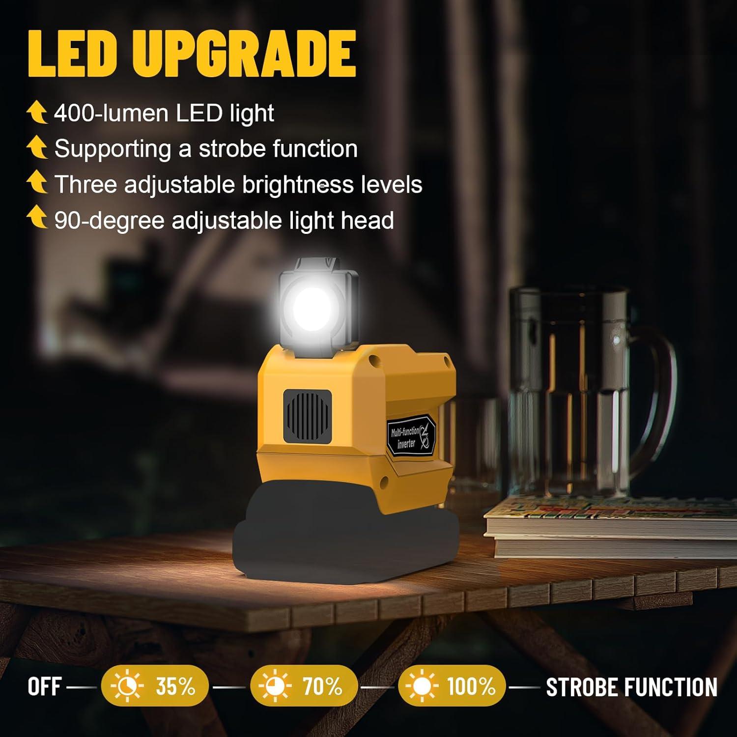 Inversor 220W Azocek para Batería DeWalt 20V con USB