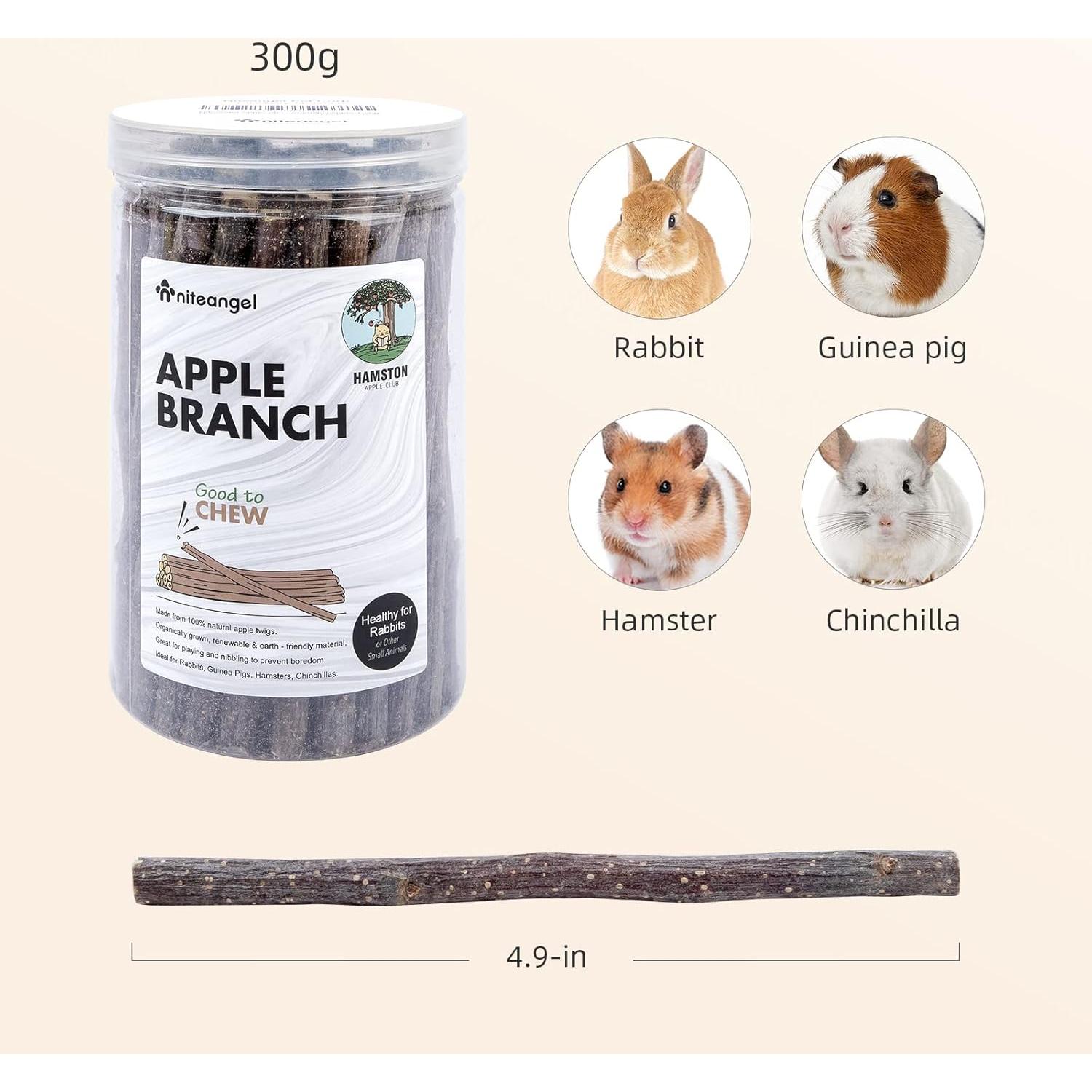 Juguetes de Masticar Niteangel para Conejos y Hámsters - Rama de Manzana