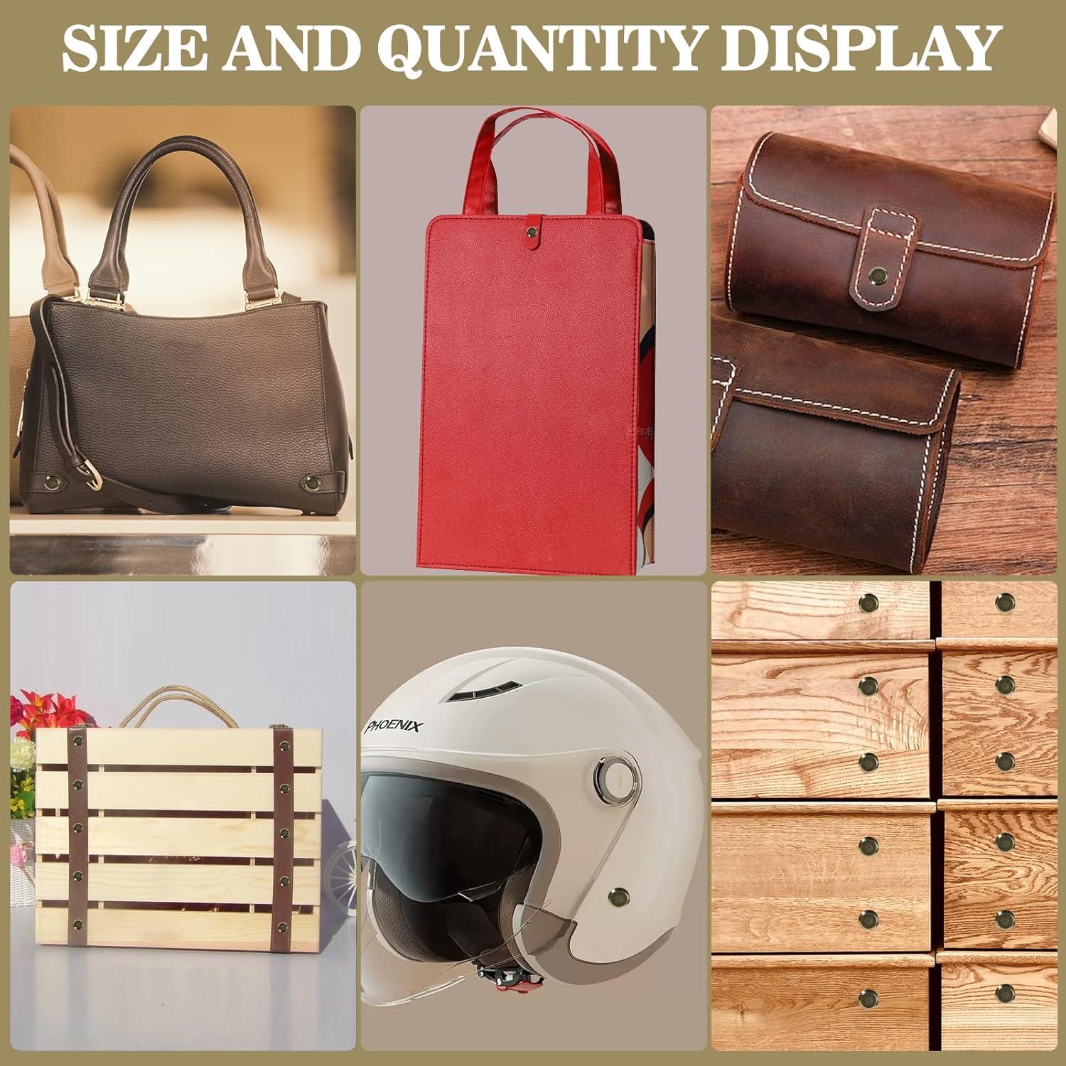 Kit de Remaches de Cuero Quadafy 92 Piezas Bronce 6 Tamaños