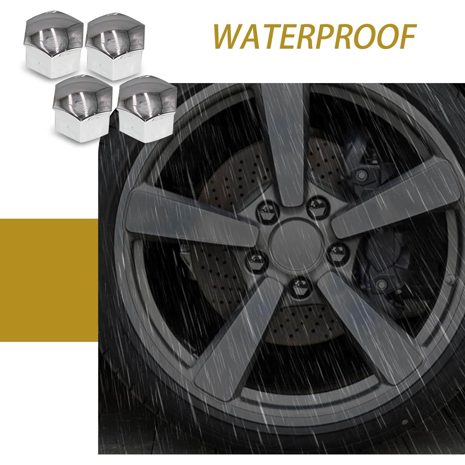 Kit Cubiertas Protectores de Tuerca de Rueda Icykale 21 Piezas Plata