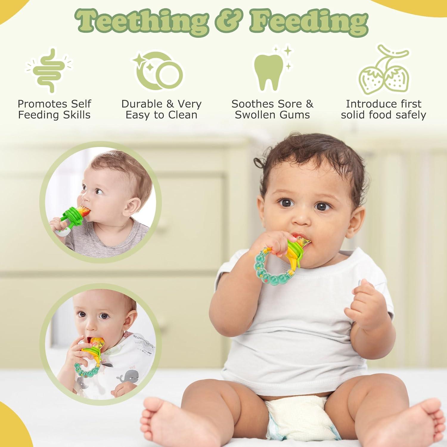 Alimentador de Frutas para Bebés WAJIAYON + Moldes de Popsicle