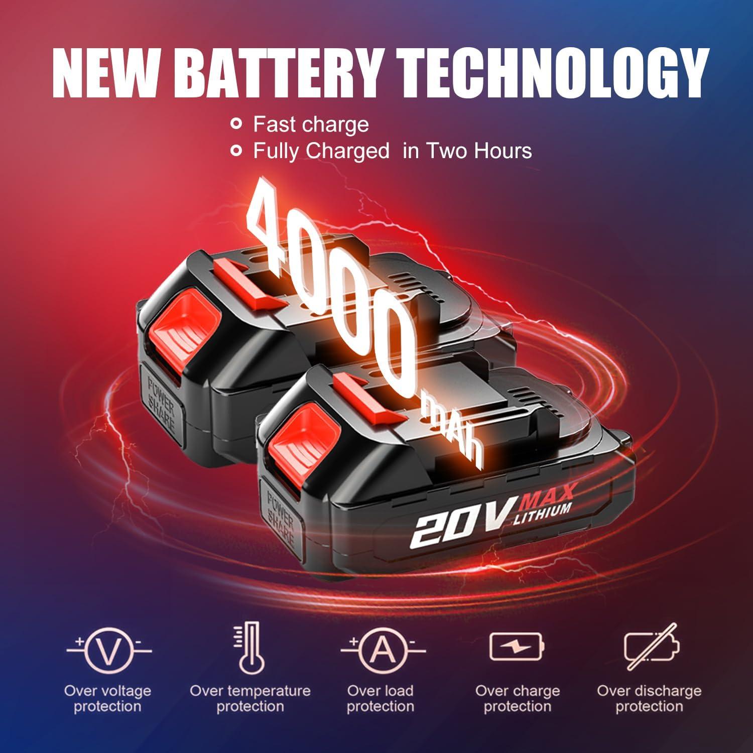 Motosierra eléctrica mini WEMARS 6" con 2 baterías 20V