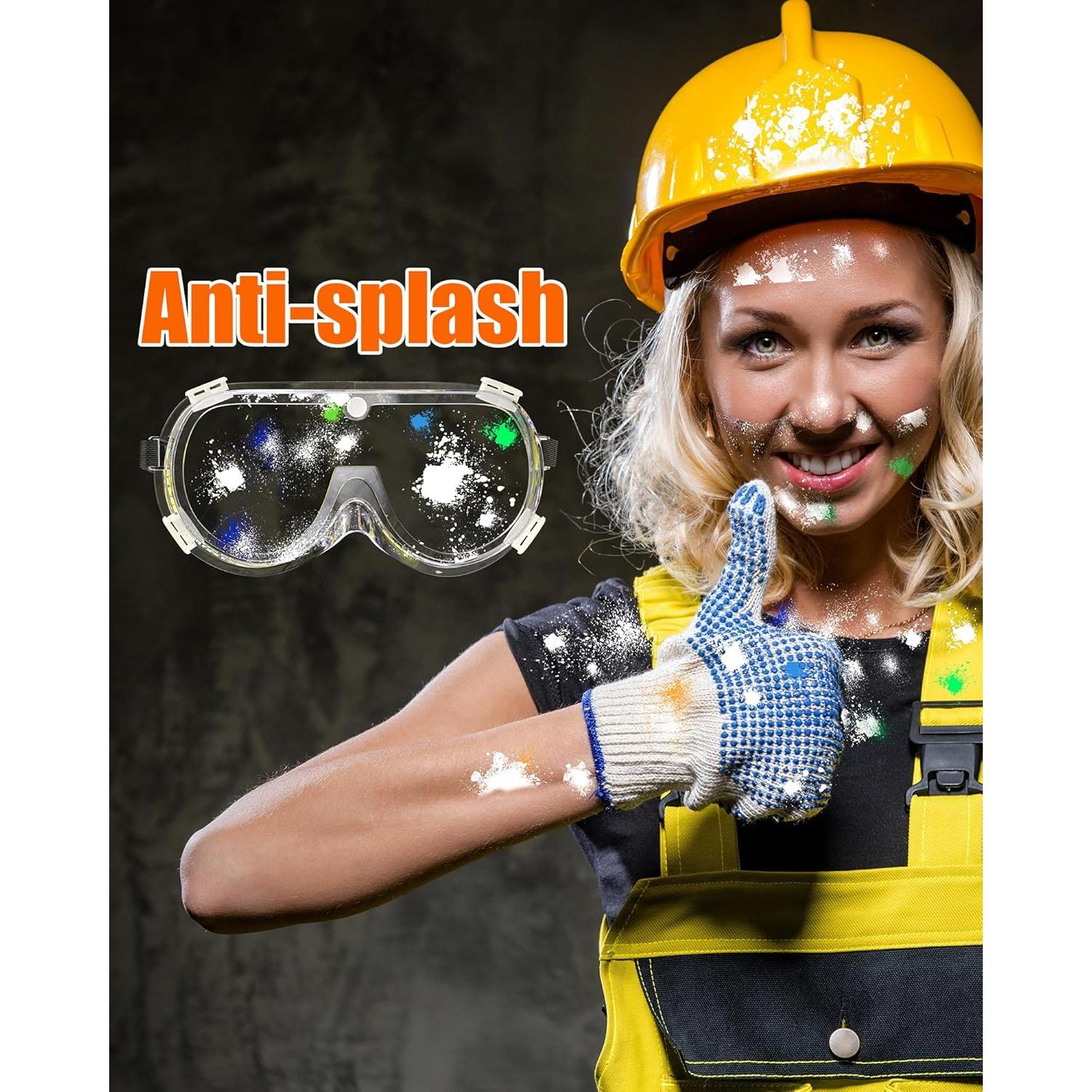 Gafas de Seguridad de Laboratorio PVC Anti-empañante Ajustables