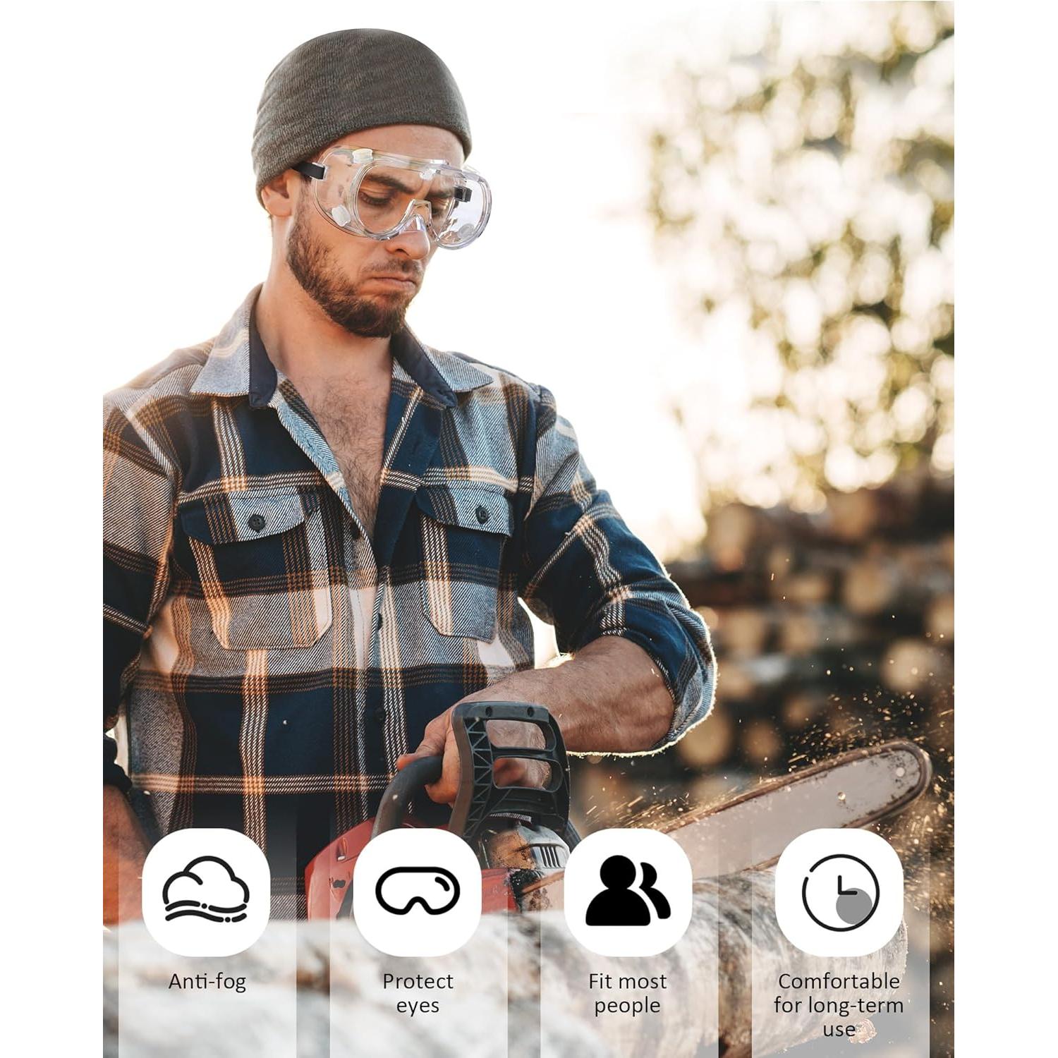 Gafas de Seguridad de Laboratorio PVC Anti-empañante Ajustables