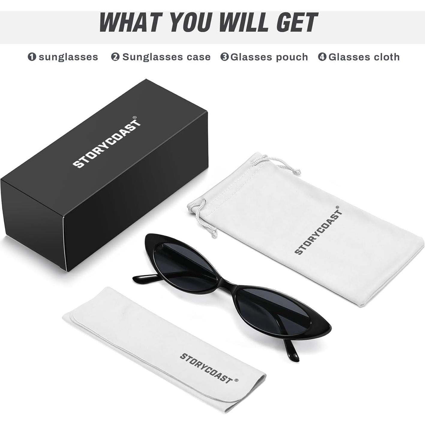 Gafas de sol retro STORYCOAST UV400 para mujeres, marco delgado