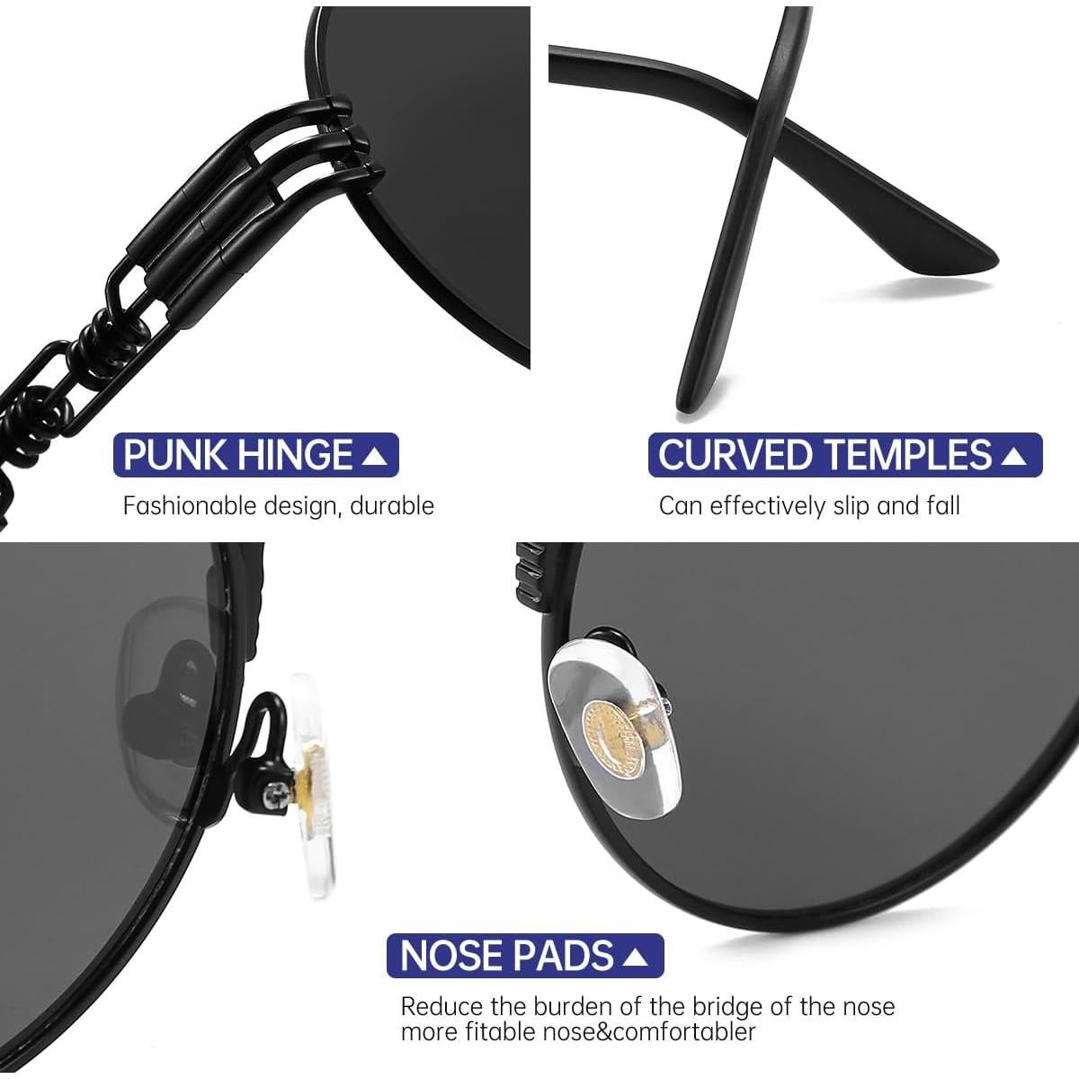 Gafas de sol redondas Steampunk Glclrs - Protección UV