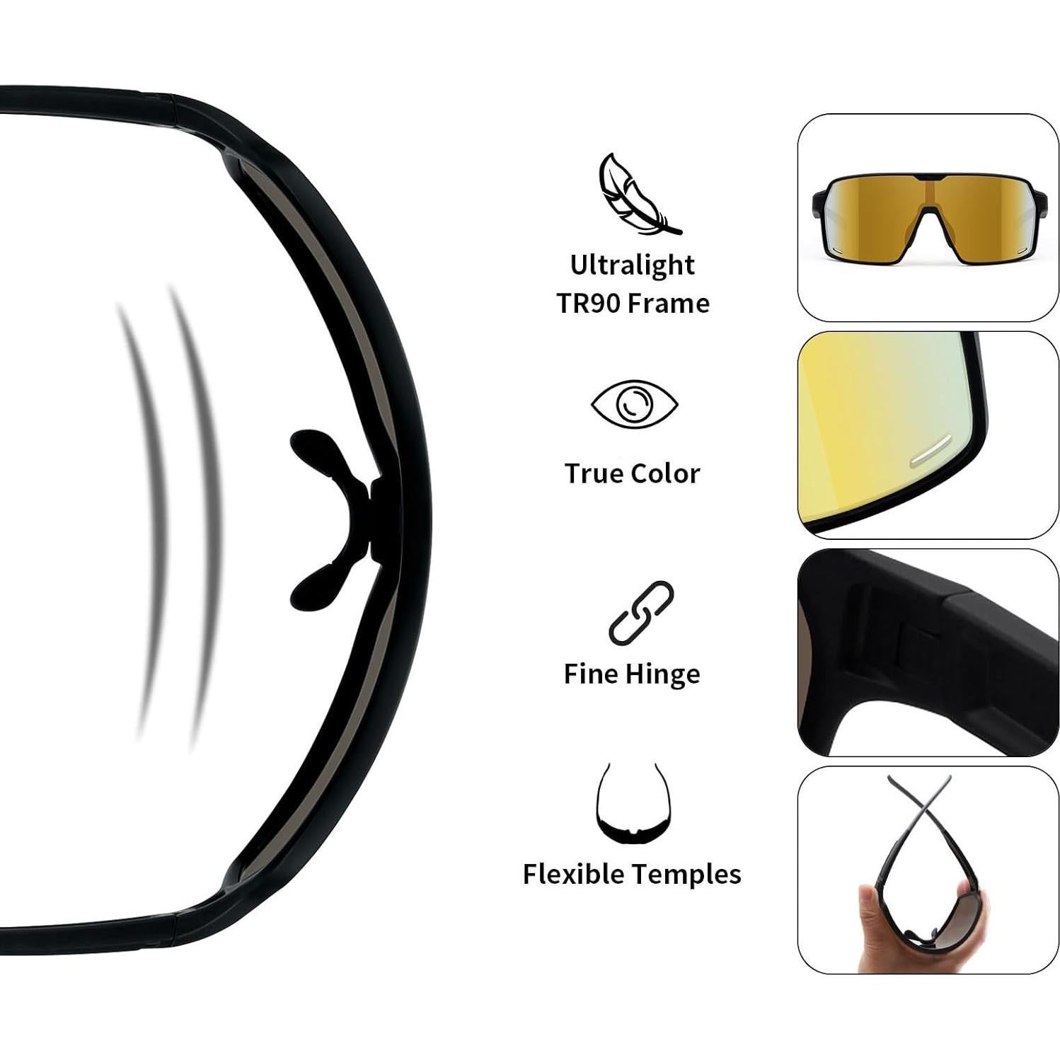 Gafas de sol deportivas Karsaer unisex con protección UV