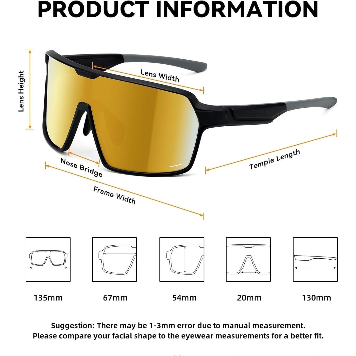 Gafas de sol deportivas Karsaer unisex con protección UV