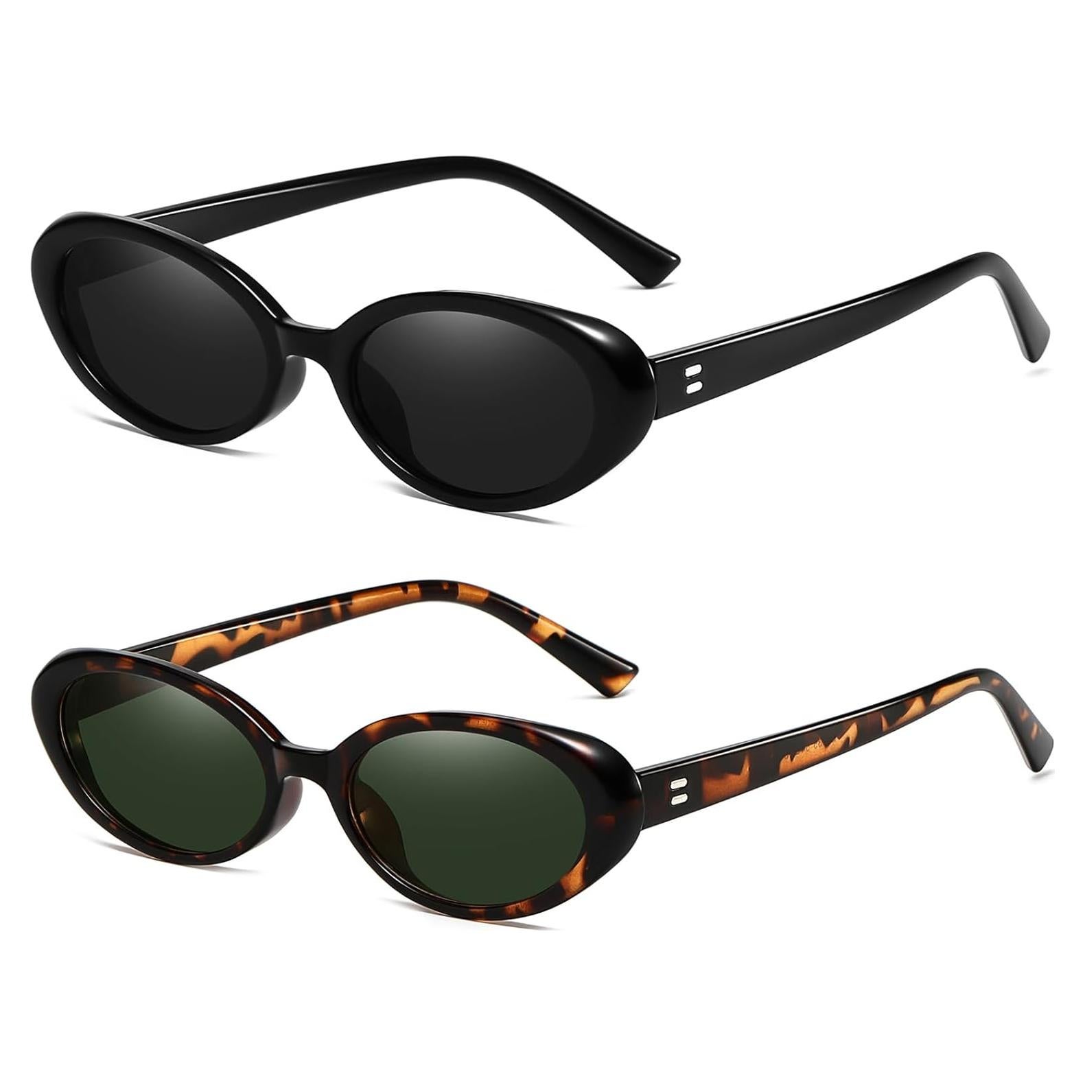 Gafas de sol ovaladas retro Breaksun - UV 400 - Paquete de 2