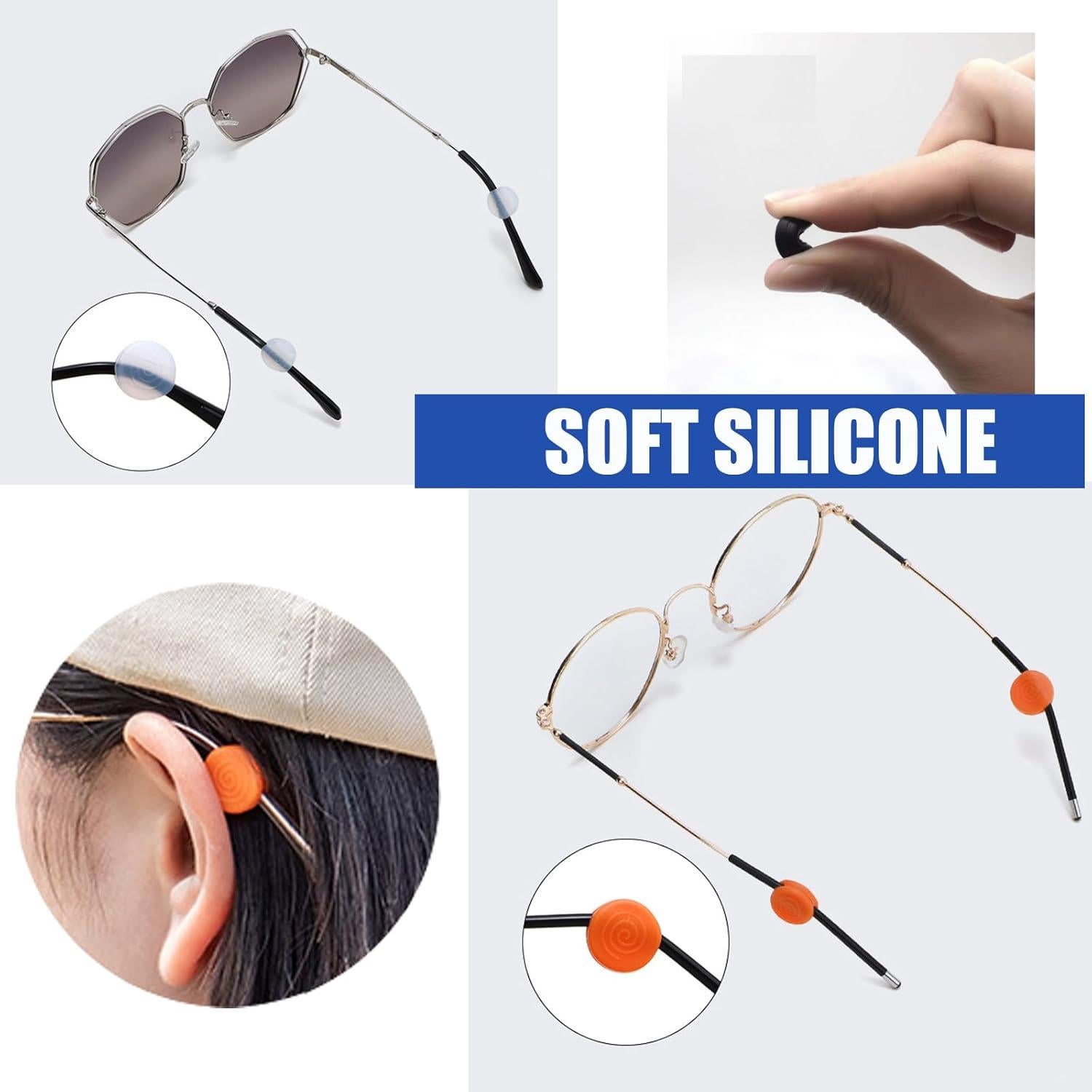 Ganchos para Orejas de Gafas OPUGIT - 10 Pares Silicona Antideslizante
