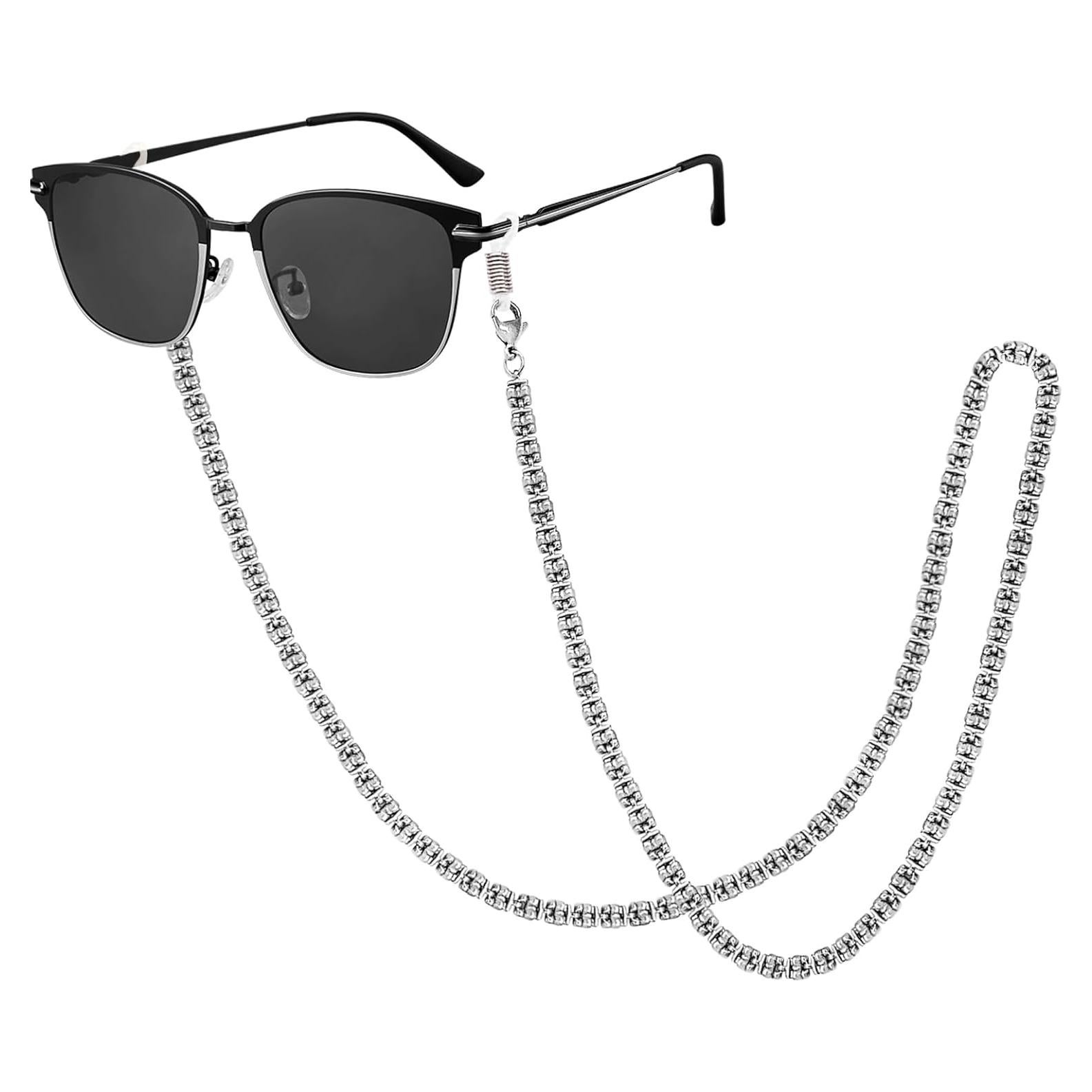 Cadena de Gafas de Acero Inoxidable Plateada Unisex 73.66 cm