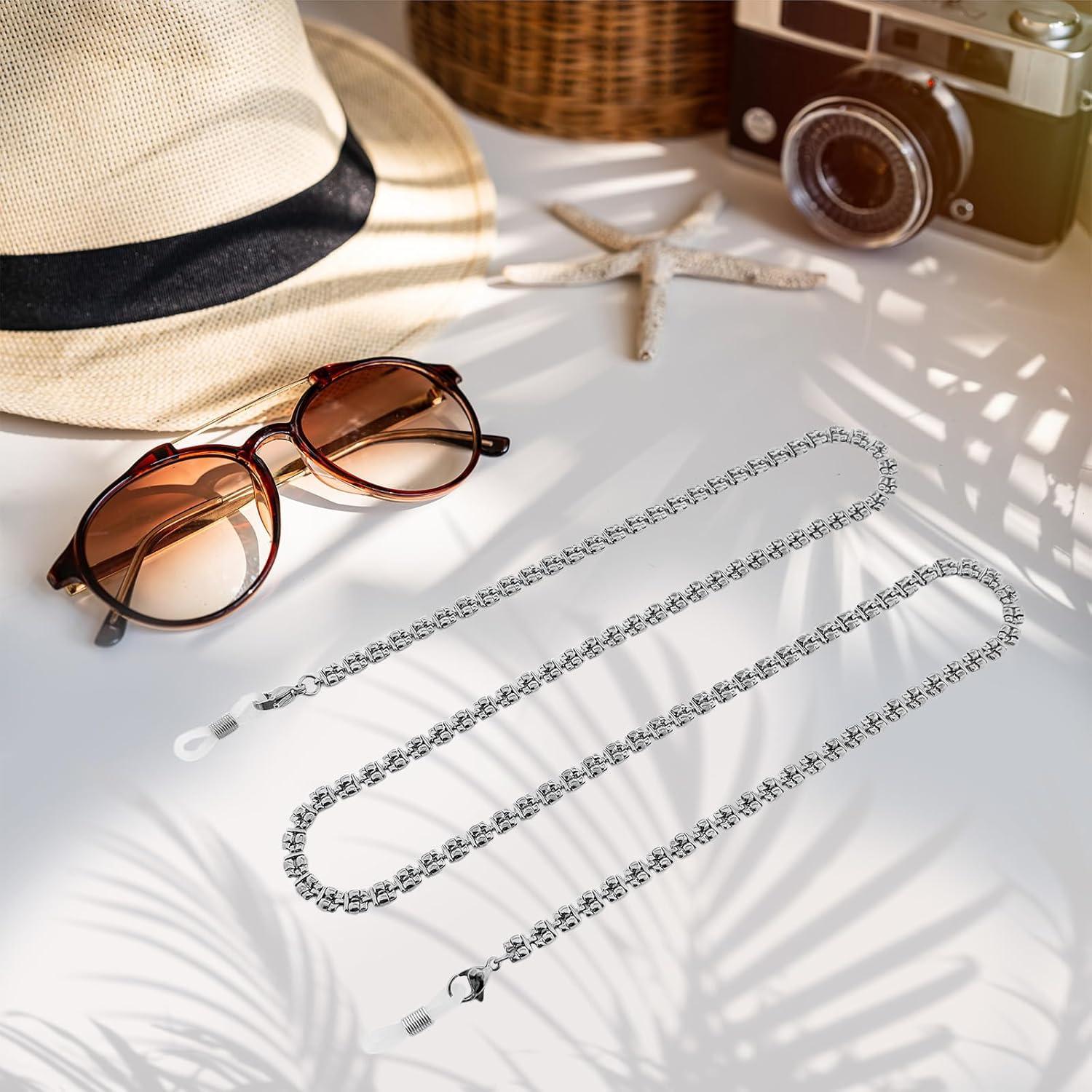 Cadena de Gafas de Acero Inoxidable Plateada Unisex 73.66 cm