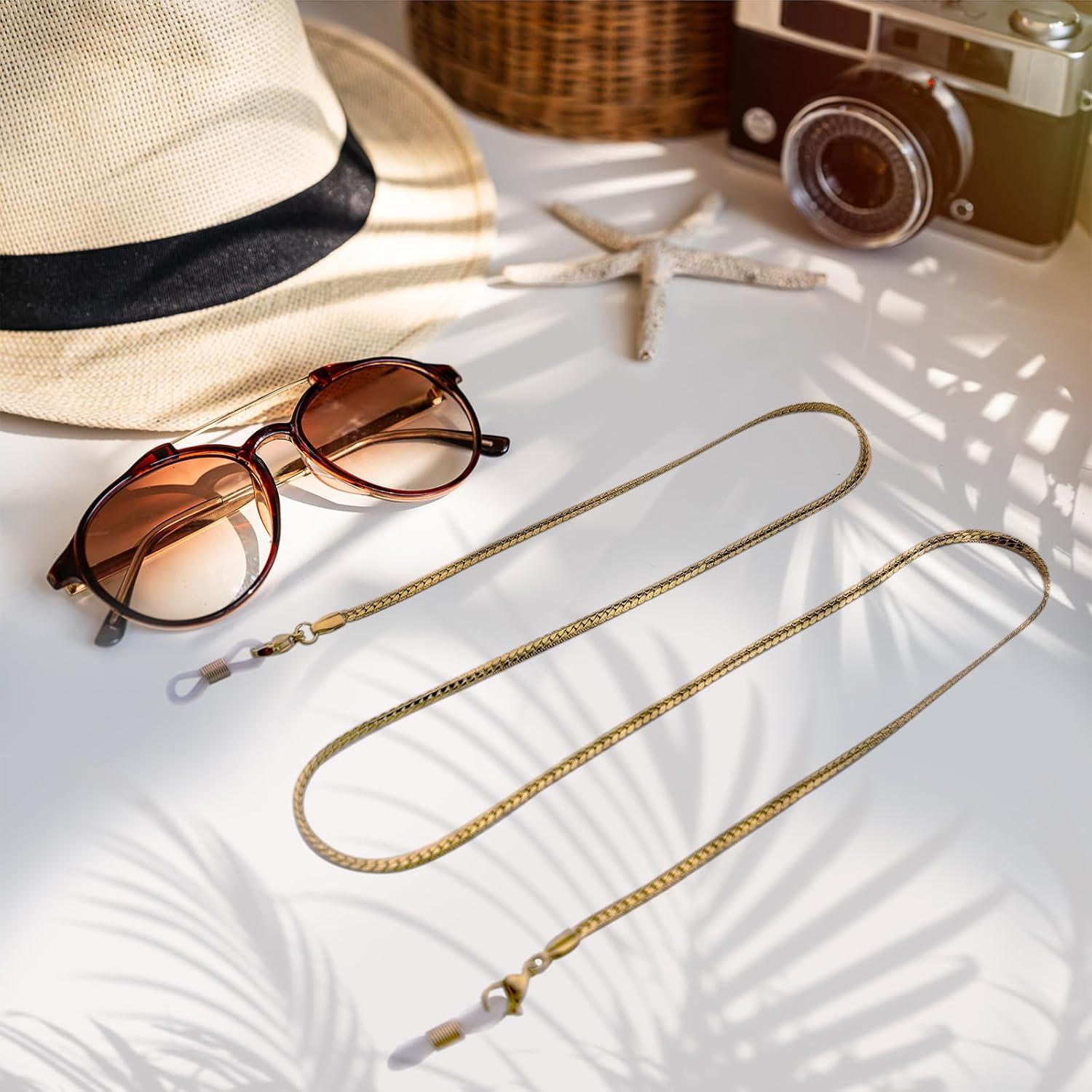 Cadena de Gafas de Acero Inoxidable para Mujeres - 73.66 cm - Oro