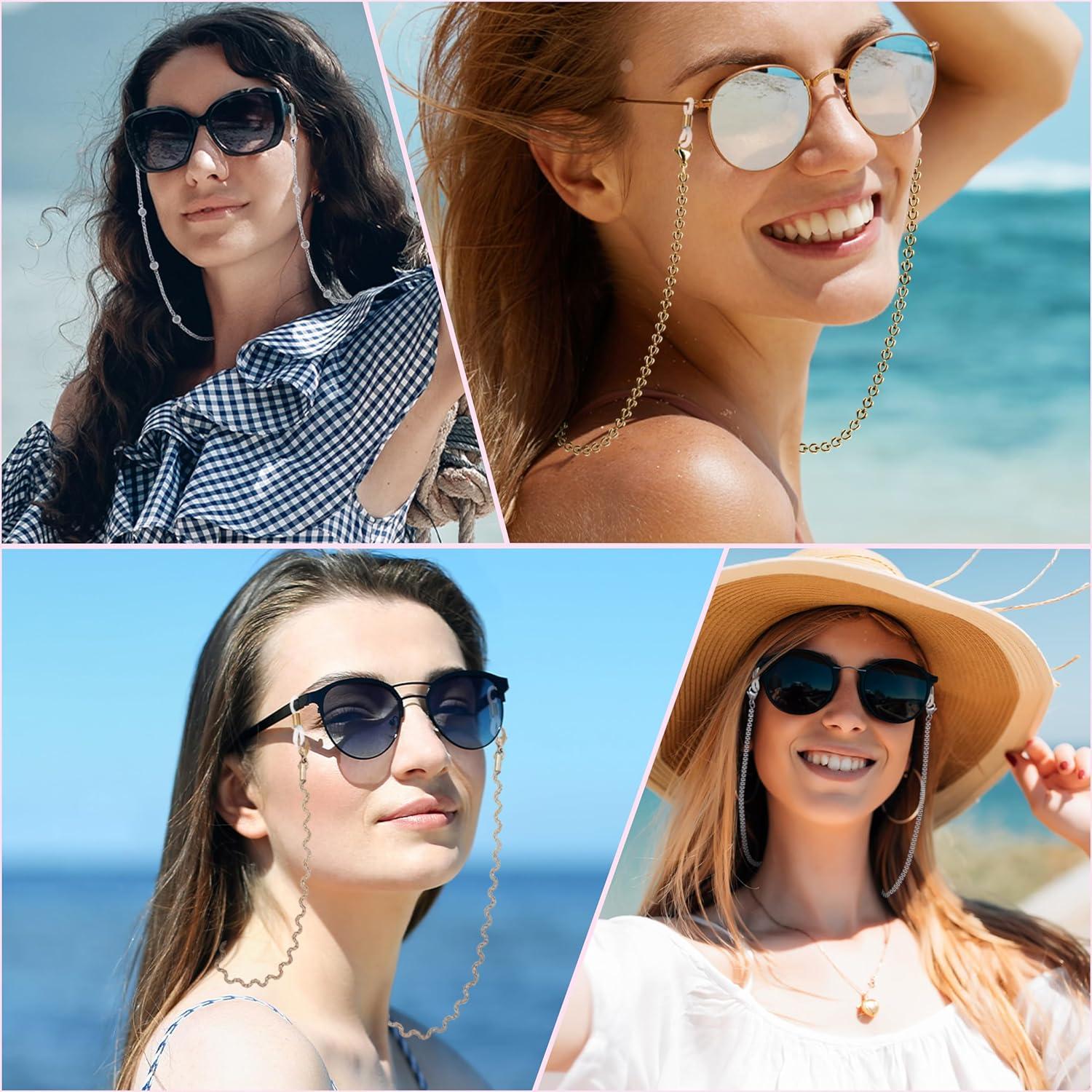 Cadena de Gafas de Acero Inoxidable para Mujeres - 73.66 cm - Oro