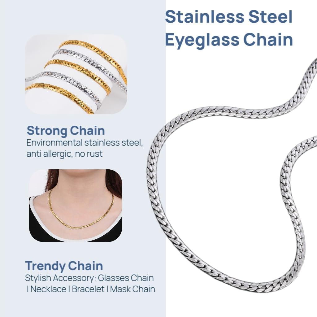 Cadena de Gafas de Acero Inoxidable para Mujeres - 73.66 cm - Oro