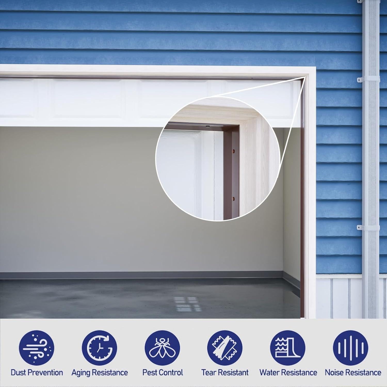 Sello de Puerta de Garaje Ginchain 10.97m Impermeable Marrón