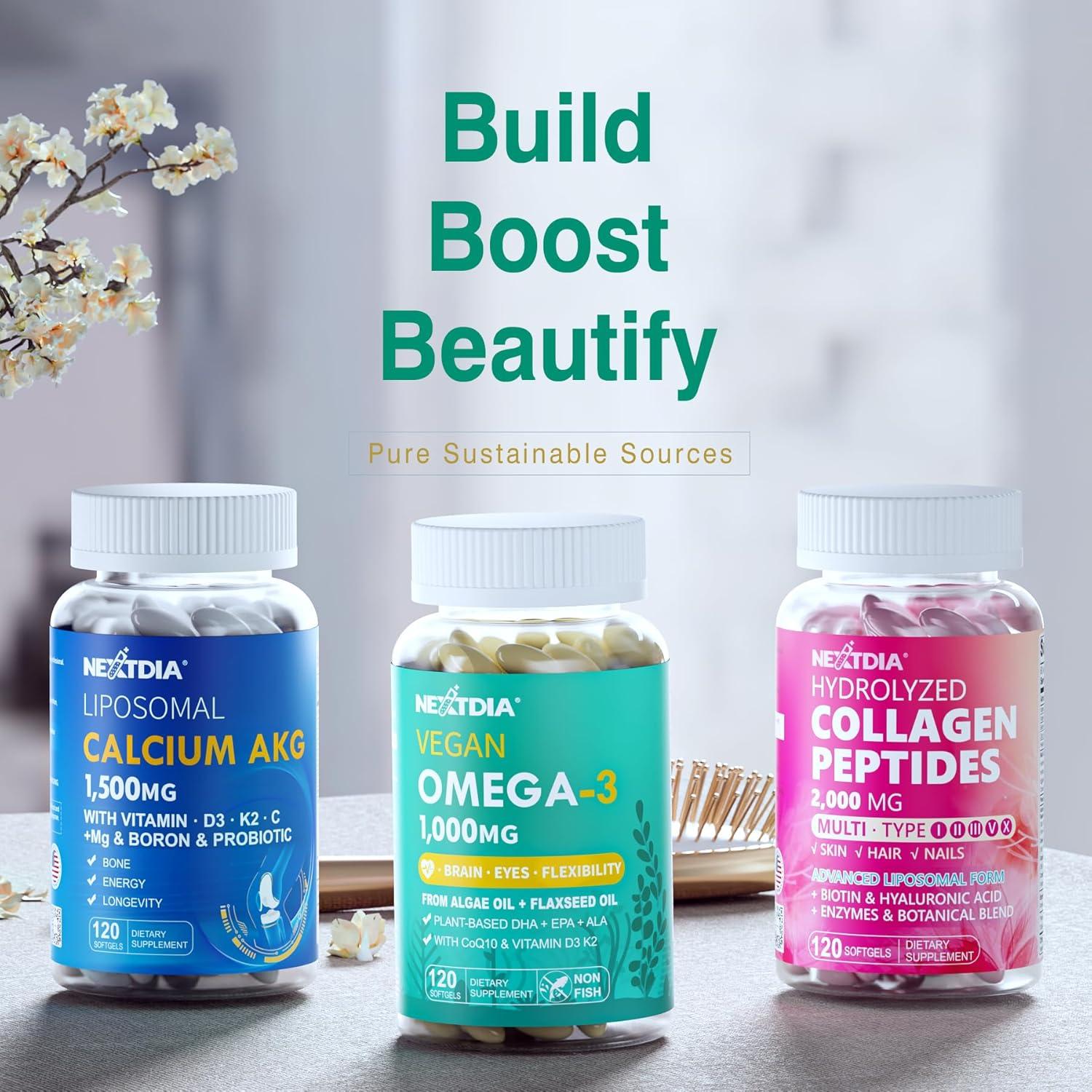 Suplemento Vegano Omega 3 1000mg Nextdia - 120 Cápsulas