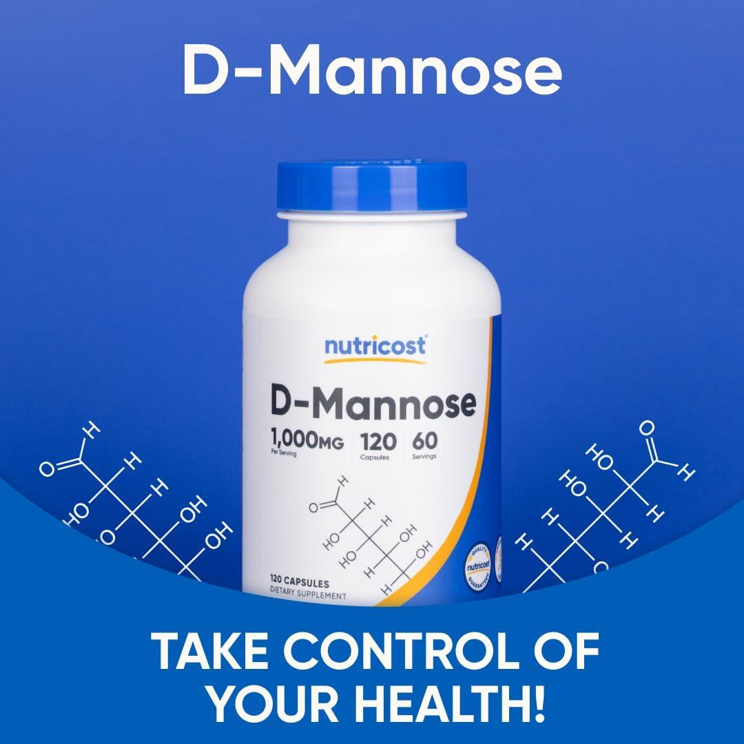 Nutricost D-Mannose 1000mg 120 Cápsulas Salud Urinaria