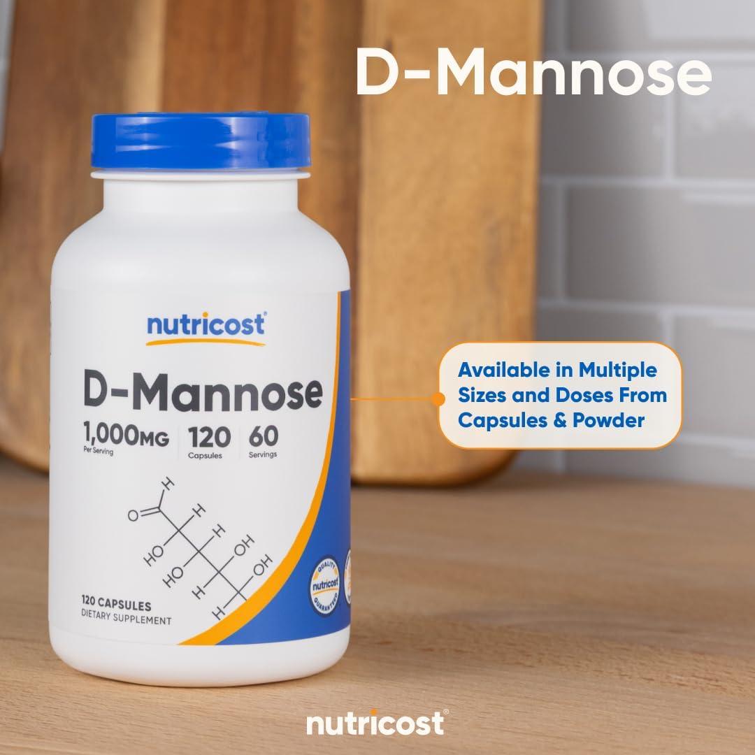 Nutricost D-Mannose 1000mg 120 Cápsulas Salud Urinaria