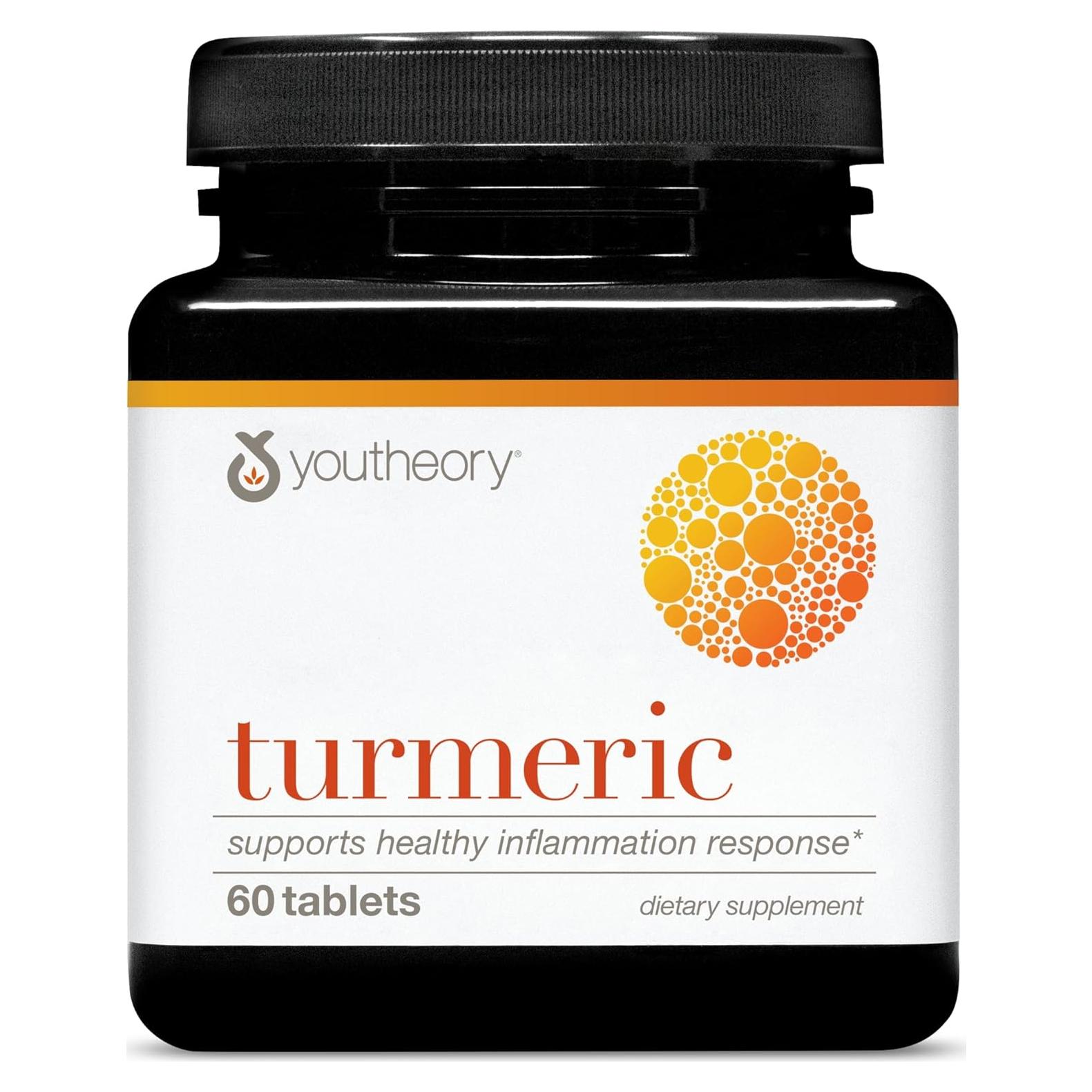 Suplemento Antioxidante Youtheory Cúrcuma 60 Tabletas Veganas