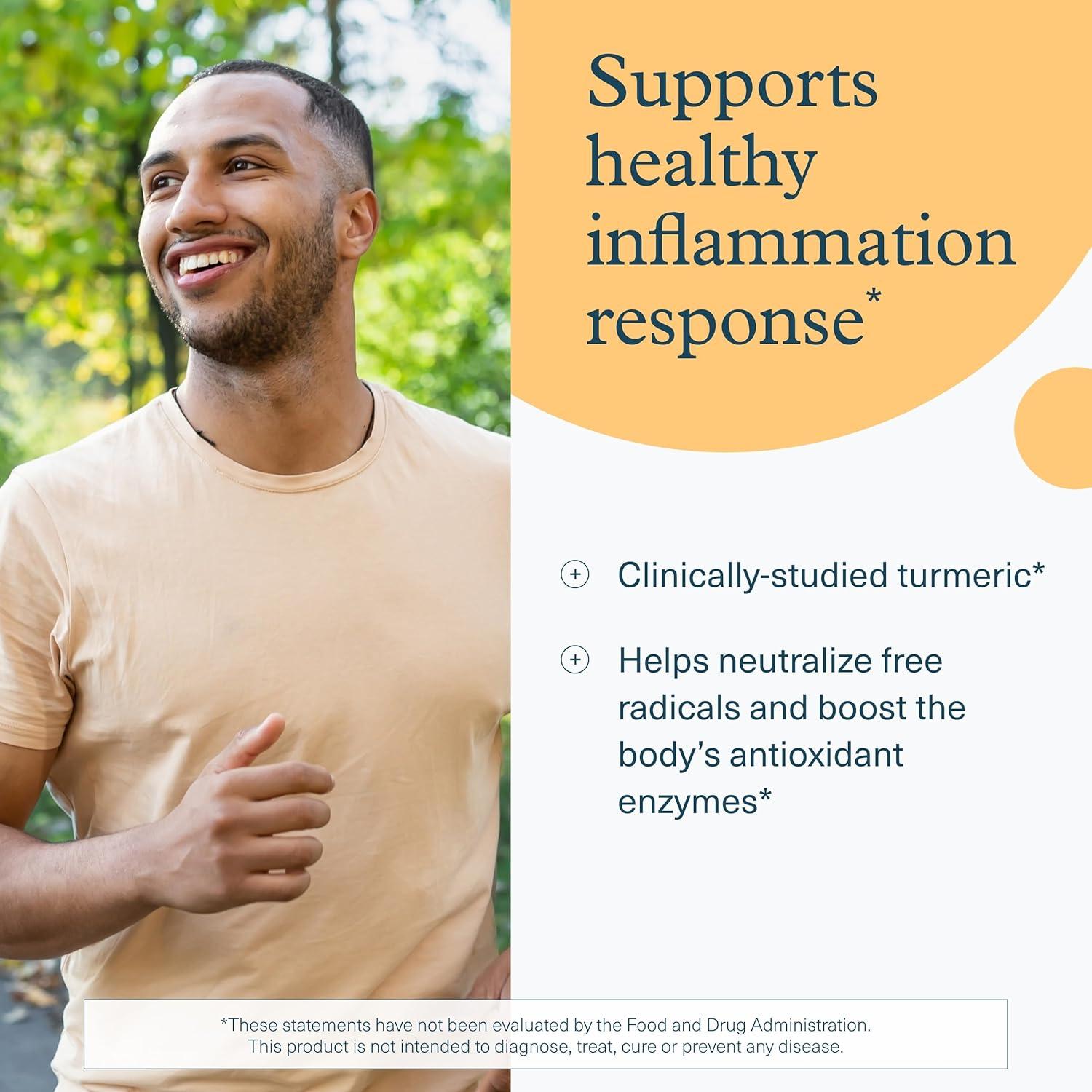 Suplemento Antioxidante Youtheory Cúrcuma 60 Tabletas Veganas