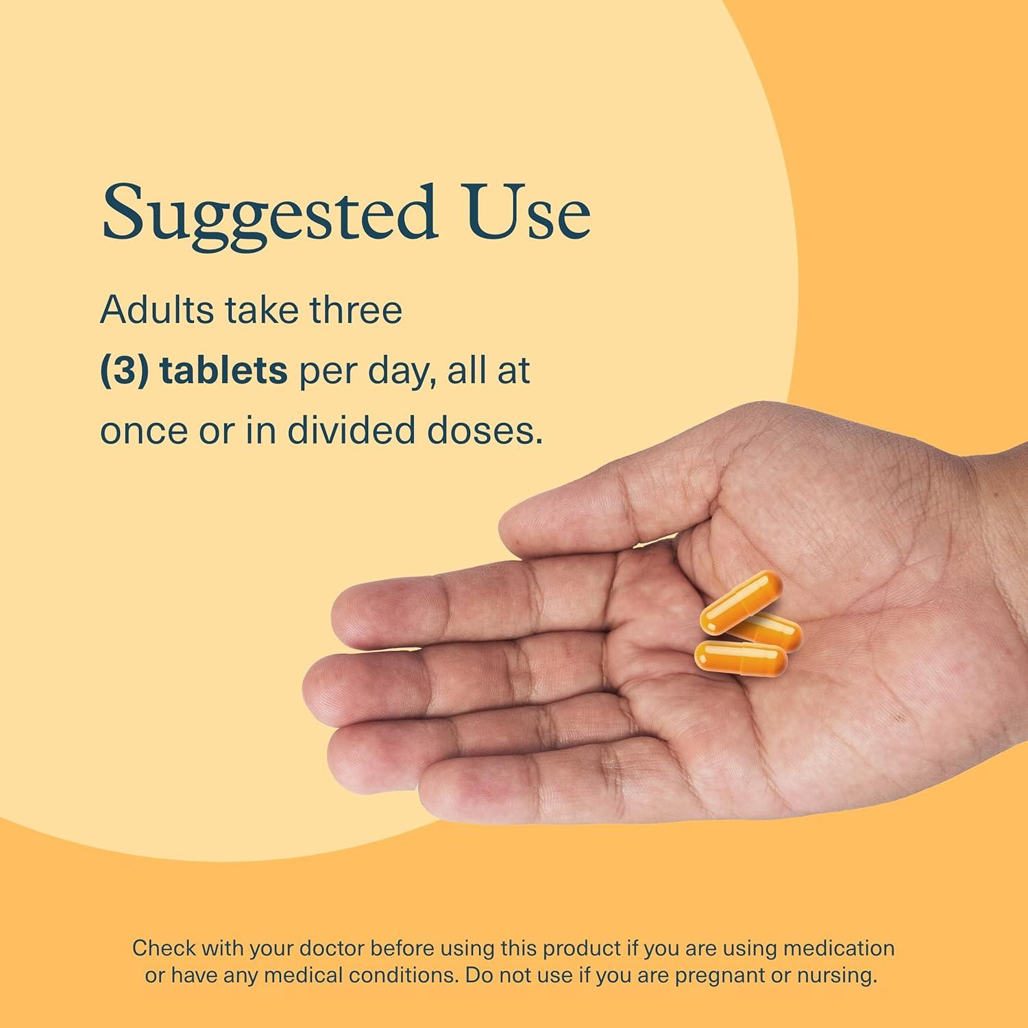 Suplemento Antioxidante Youtheory Cúrcuma 60 Tabletas Veganas